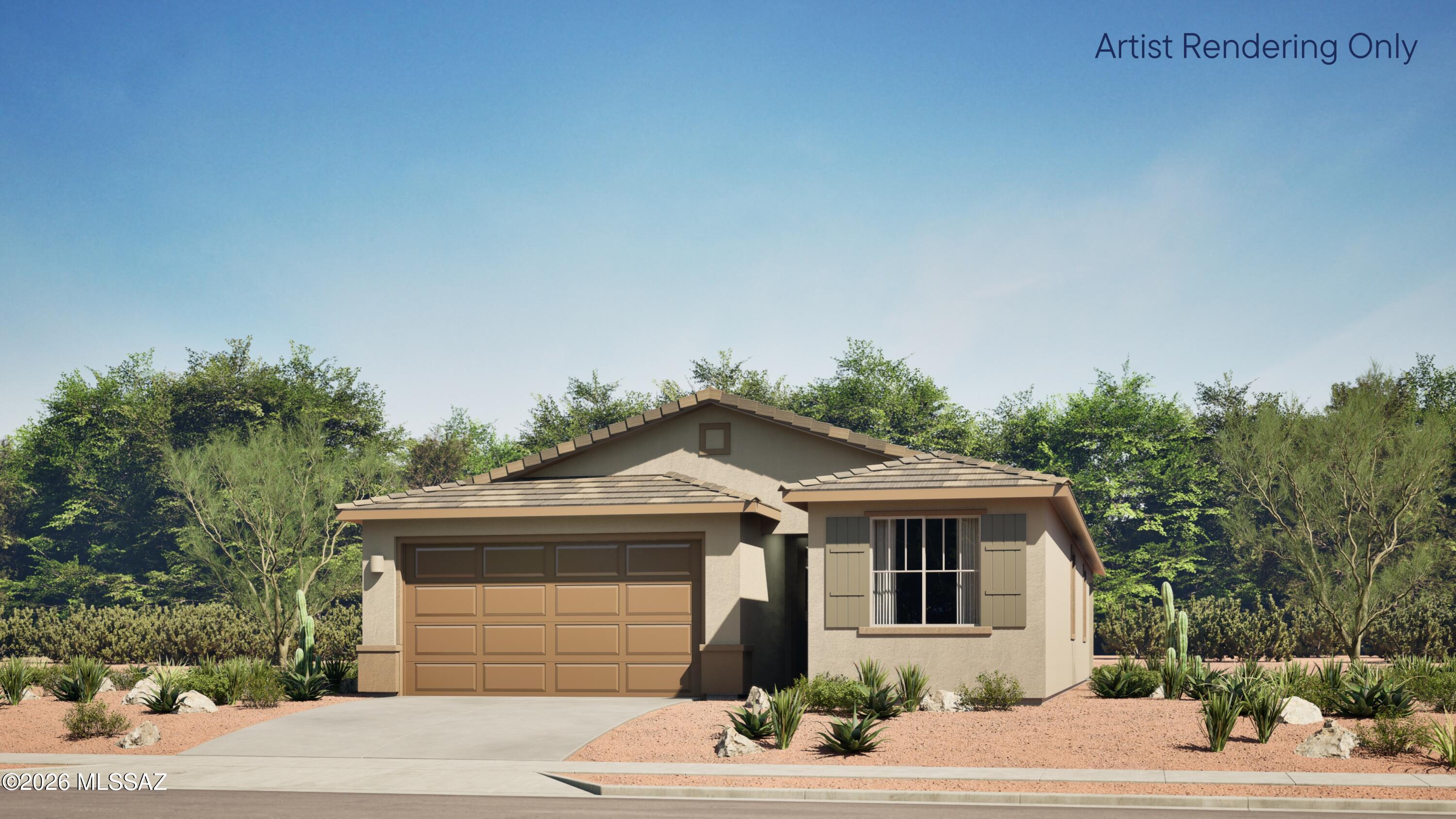 A Next Gen® single-story plan, this spacious home features an attached private suite with its own living area, kitchenette, bedroom and bathroom. In the main home is an open-concept living space that flows out to a covered patio, along with a total of three bedrooms. The owner's suite is tucked away in the back and enjoys a convenient bathroom and walk-in closet. This home includes GE® stainless steal appliances, Rinnai Tankless Water Heater, prep for reverse osmosis, Quartz Countertops, 2'' faux wood blinds, LED lighting and so much more! As an added bonus, this home includes a washer and dryer - move-in ready and waiting for you!