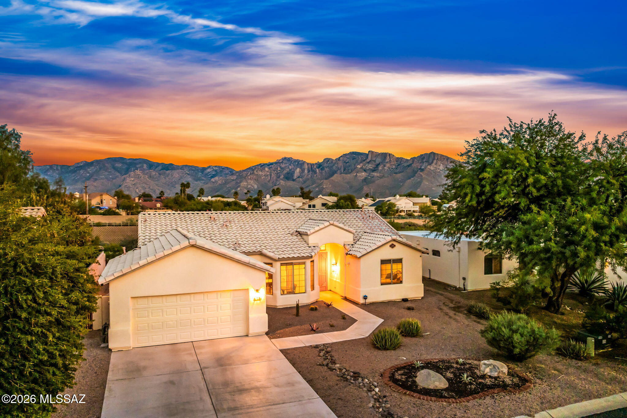 Imagine waking up to open skies, endless mountain views, and golf course views along the El Conquistador Golf Course—where mornings feel calm and evenings invite you outside. Step into a home that's already been thoughtfully updated, from a remodeled bathroom and modern flooring to clean, timeless design details throughout. Out back, your newly installed cocktail pool becomes your private escape—perfect for sunset swims, weekend gatherings, or unwinding after a long day. And the big things? Already handled. A new roof, new HVAC system, new pool equipment, new counters, new tile, and a new water heater mean you can move in with confidence. This isn't just where you live—it's how you want to live.