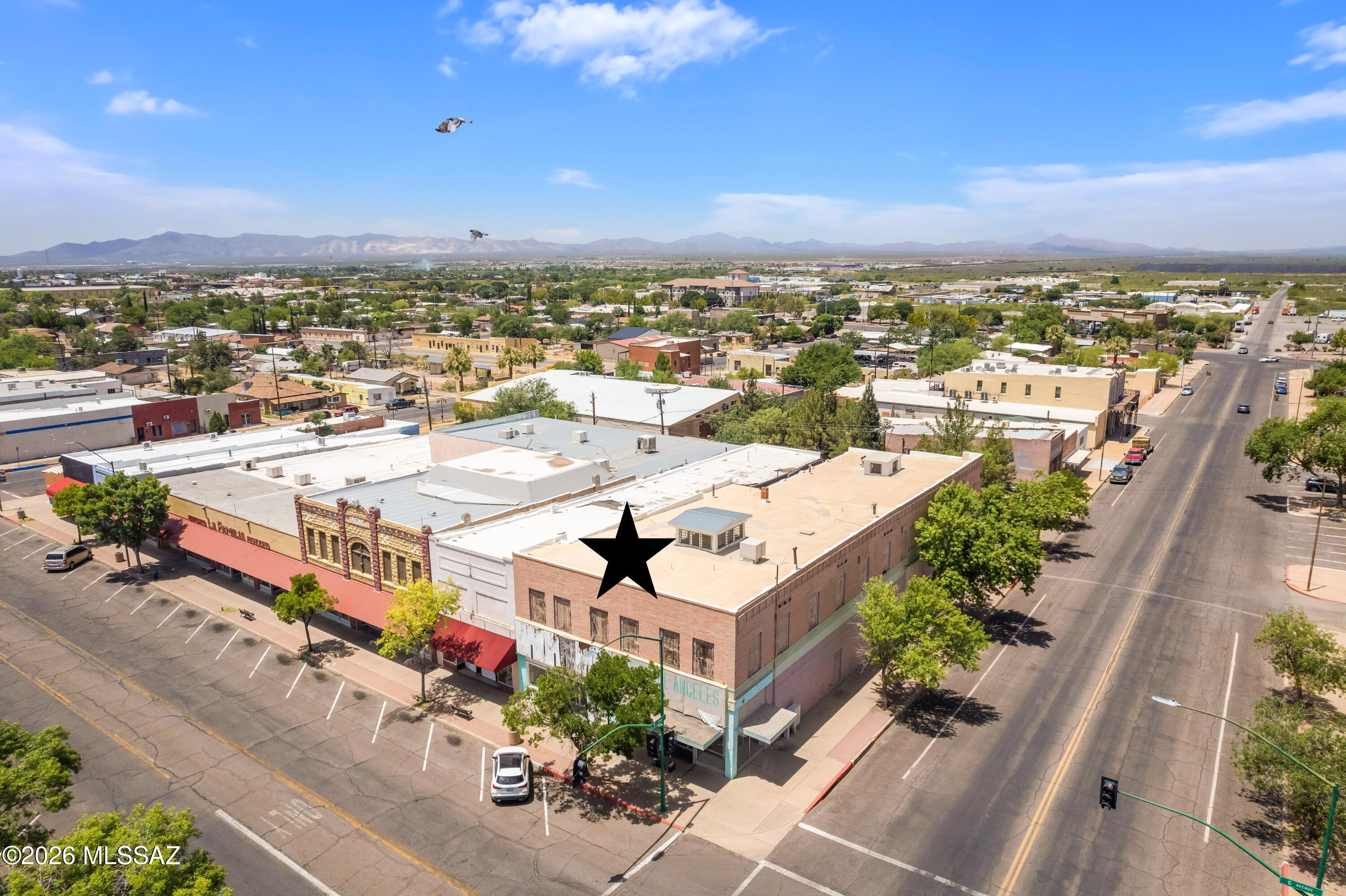 Historic Douglas landmark redevelopment opportunity! Known locally as the ''Old Post Office Building,'' this massive approx. 12,341 sq ft two-story commercial structure, with five storefronts, is located within the Douglas Historic District and offers exceptional adaptive reuse potential. Formerly a hotel, saloon, bordello, retail spaces and salon, the property retains significant original character including stacked brick walls, hardwood floors, original doors and trim, oversized picture windows, 10-foot ceilings, wide central staircase, large hallways, and approximately 20 upstairs rooms with fireplace venting still in place. Roof replaced in 2019. Zoned GC (General Commercial). Utilities are currently off. Excellent opportunity for boutique hotel, mixed-use redevelopment, artist lofts, event venue, hospitality, retail, office, or live/work conversion. Historic downtown district, parks, recreation facilities, golf course, aquatic center, and community amenities nearby. Exceptional historic architecture and redevelopment potential at approximately $14/sq ft. New owner to verify zoning, historic status, incentives, and all permitted uses.