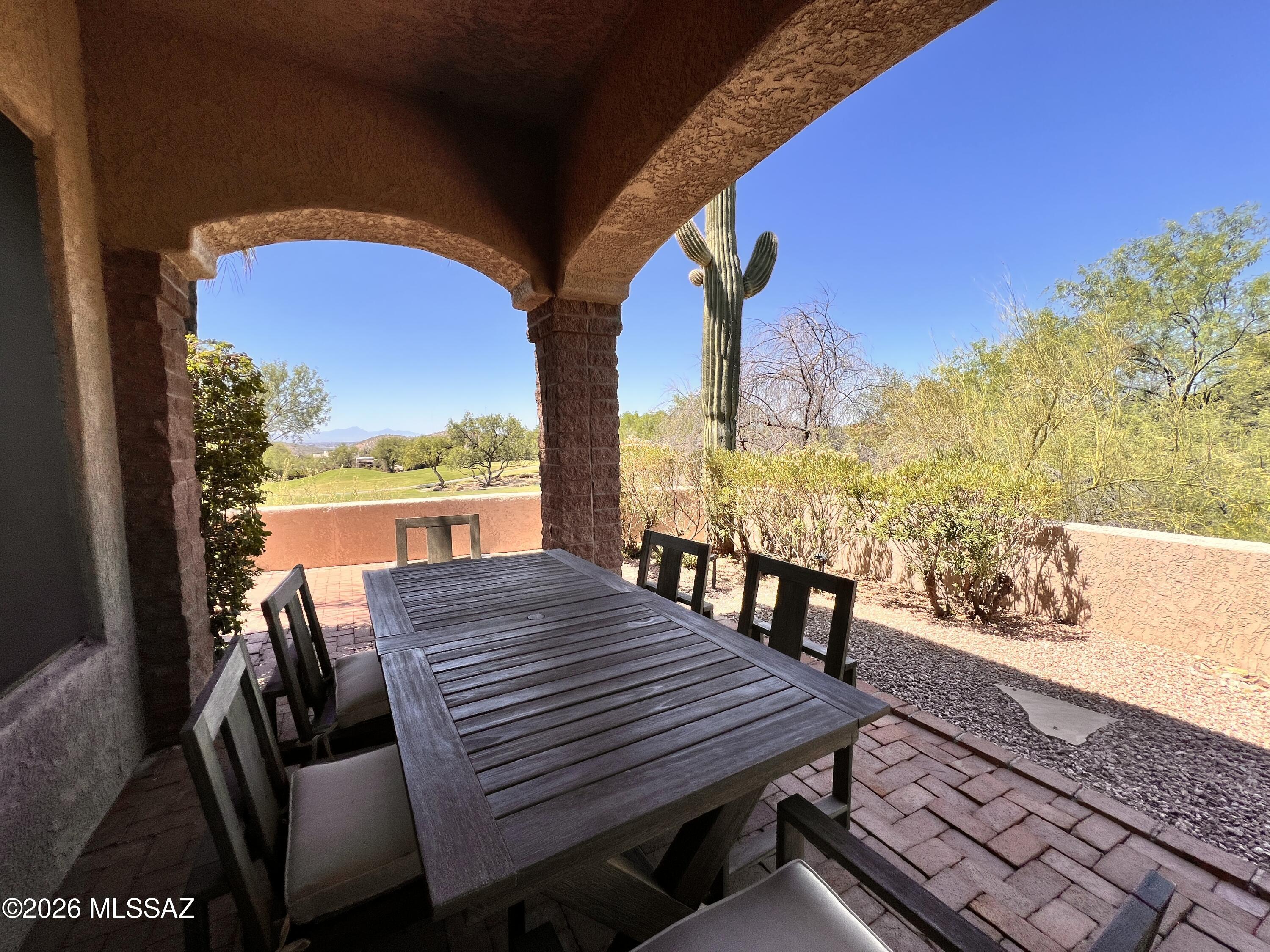 Enjoy breathtaking golf course and mountain views from this tastefully remodeled 2-bedroom, 2-bath home in the gated community of Ventana Canyon! This light-filled home features a spacious living room with a cozy fireplace, a separate family room overlooking the golf course, and a beautifully updated kitchen with white cabinetry, granite countertops, stainless steel appliances, and a charming eat-in dining area.
Step outside to your private backyard patio--the perfect place to relax or entertain while taking in the stunning golf course and mountain scenery.
This stunning home may be rented furnished or unfurnished!