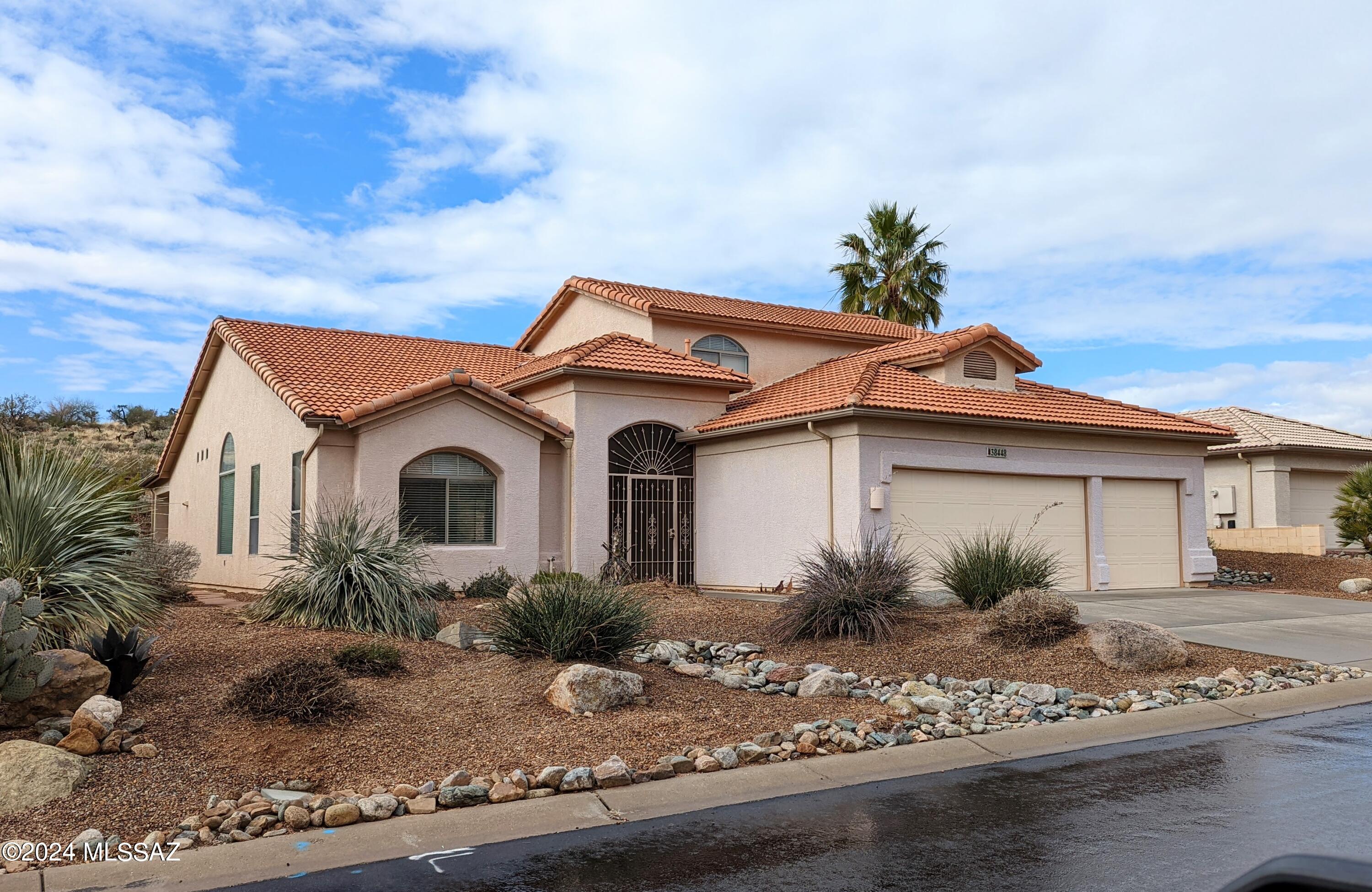 NOTE: NOT AVAILABLE FOR WINTER SEASON. NOTE: NOT AVAILABLE FOR WINTER SEASON. NOTE: NOT AVAILABLE FOR WINTER SEASON. Beautiful, FURNISHED Durango Model home backing to desert common area in the special Unit 25 up on the hill! 3 Bedrooms PLUS Den, Huge Formal Living Room and Dining Room, separate Family Room adjacent to the Outstanding Durango Kitchen- one of the best in SB! Downstairs Master Bedroom with Large Bath, soaking Tub, and separate Shower. Big Laundry with loads of cabinets. Fully covered rear Patio, and 3-car Garage. Why pay for STORAGE elsewhere- there's loads of room here!  WE DO FLEXIBLE LEASES! If you are doing a major REMODEL, BUILDING New Construction, Searching for that Perfect RESALE, or just wanting to Experience the AMAZING SaddleBrooke LIfestyle- give us a call!