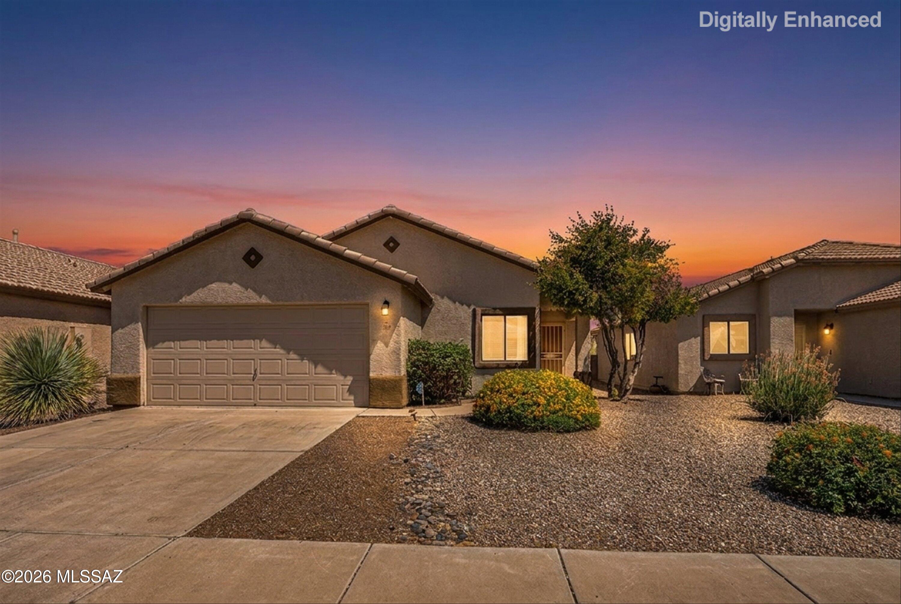 Move-in ready and ideally located in the desirable Rosevale community of Northwest Tucson, this beautifully maintained 3-bedroom, 2-bath home with a den offers 1,642 sq. ft. of comfortable living space. The inviting floor plan features both a separate family room and living room with dining area, creating flexible spaces for entertaining and everyday living. The spacious chef's kitchen includes abundant counter and cabinet space, a center island with breakfast bar, pantry, and white appliances. The generously sized primary suite features a walk-in closet, dual vanities, and a walk-in shower. Additional highlights include vaulted ceilings, ceiling fans throughout, laminate and tile flooring with no carpet anywhere in the home. Step outside to enjoy the private backyard oasis complete ..... .... with a sparkling pool, covered patio, open space behind the property, and stunning Catalina Mountain views. Conveniently located near Pima Community College, Northwest Medical Center, the YMCA, restaurants, shopping, golf, malls, and easy I-10 access -- this home truly offers the best of Northwest Tucson living.
