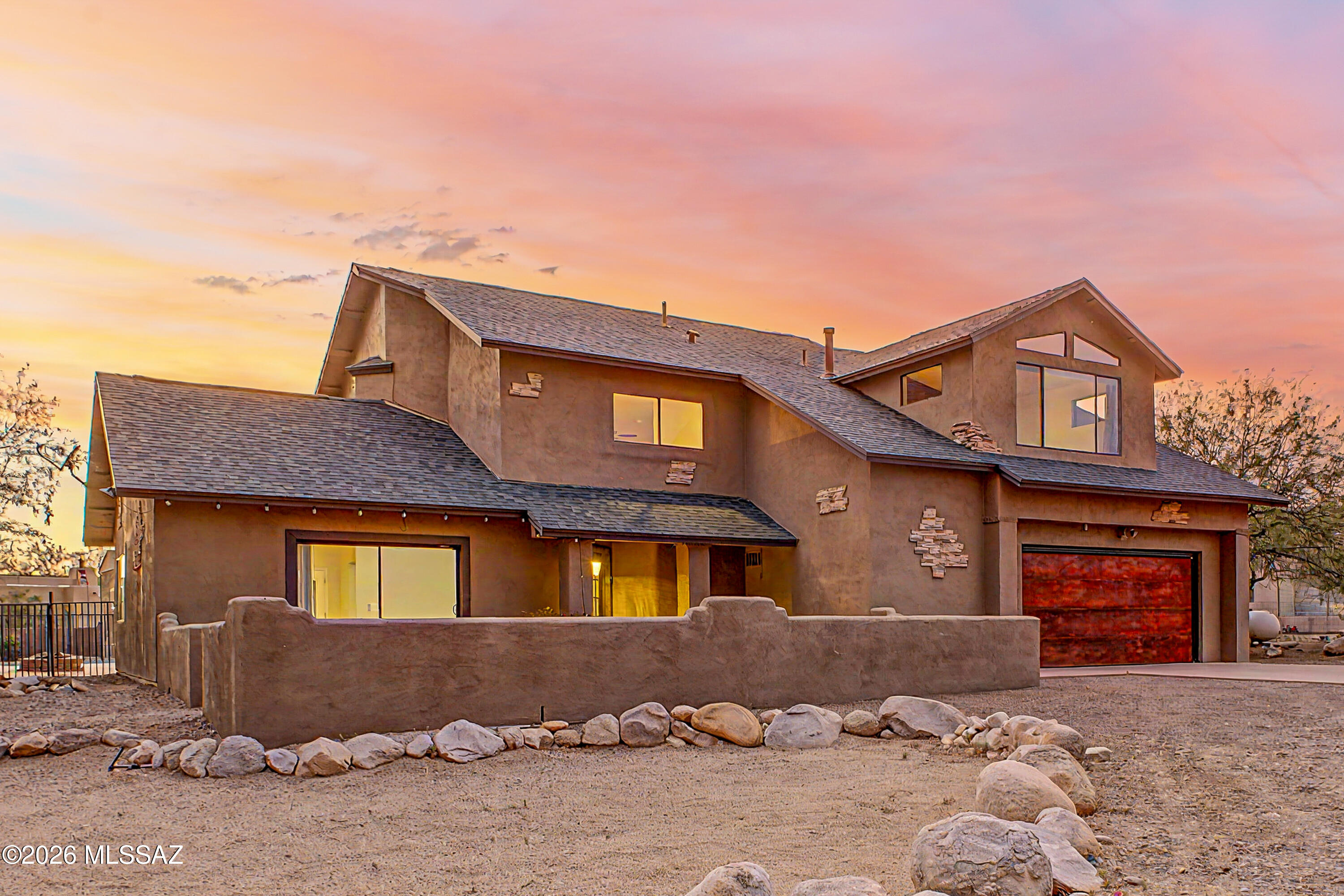 Seller will accept or counter offers between $975,000 and $999,000. FOREVER VIEWS • GUEST QUARTERS • POOL • WORKSHOP • HORSE PROPERTY • RV SPACE • NO HOA Experience unparalleled access to the outdoors with this one-of-a-kind 5-bedroom, 4.5-bath, 4,084 sq. ft. custom home on nearly one acre, directly bordering State Land and the Coronado National Forest. A private back gate opens to thousands of acres of protected wilderness, allowing hiking, horseback riding, mountain biking, and exploration right from your property. Enjoy breathtaking, unobstructed views of Mt. Lemmon from nearly every room. Designed to embrace its spectacular setting, the home combines spacious living areas with exceptional functionality. The main level features a spacious living room with large sliding doors the mountain views and seamlessly connect indoor and outdoor living is equally impressive with a pool, oversized covered patio, fire pit, shaded ramada, mature desert vegetation, natural boulder accents, and endless mountain views. Additional amenities include a large workshop, covered 30-foot RV parking, and ample room for horse facilities with direct ride-out access into the national forest.
Located just minutes from town and near Miraval Arizona Resort & Spa, this rare property offers the perfect blend of privacy, breathtaking scenery, direct wilderness access, and a lifestyle designed for those who appreciate both adventure and comfort.
A truly unique opportunity where forever views, exceptional versatility, and direct access to the Coronado National Forest come together in one remarkable property.