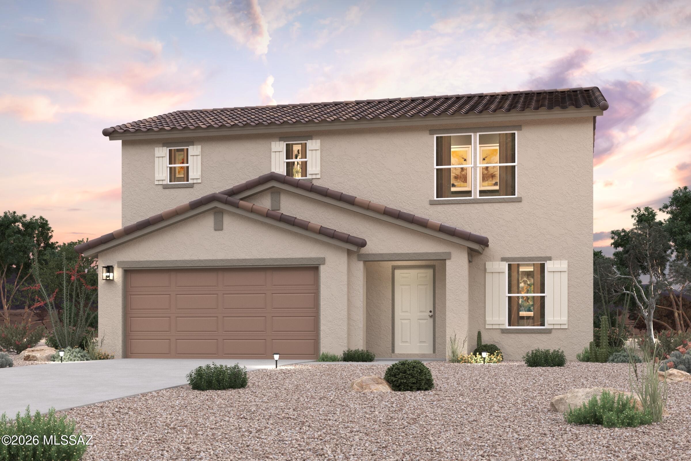 Discover Your Dream Home in the Entrada Del Toro! Introducing the Aguila Floor Plan--a two-story design offering style and functionality. The main level features an open concept layout, connecting the great room, dining room, and kitchen with quartz counters and LG appliances. Adjacent to the kitchen is a convenient dining area that opens up to a patio, ideal for indoor-outdoor living. The main level also includes a versatile bedroom and a full bath. A 2-bay garage offers ample storage and parking. On the upper level, the owner's suite provides a serene retreat with a walk-in closet and an en-suite bathroom featuring a double vanity. This floor also includes two additional bedrooms, another full bath, and a versatile game room that can be adapted to suit your needs.