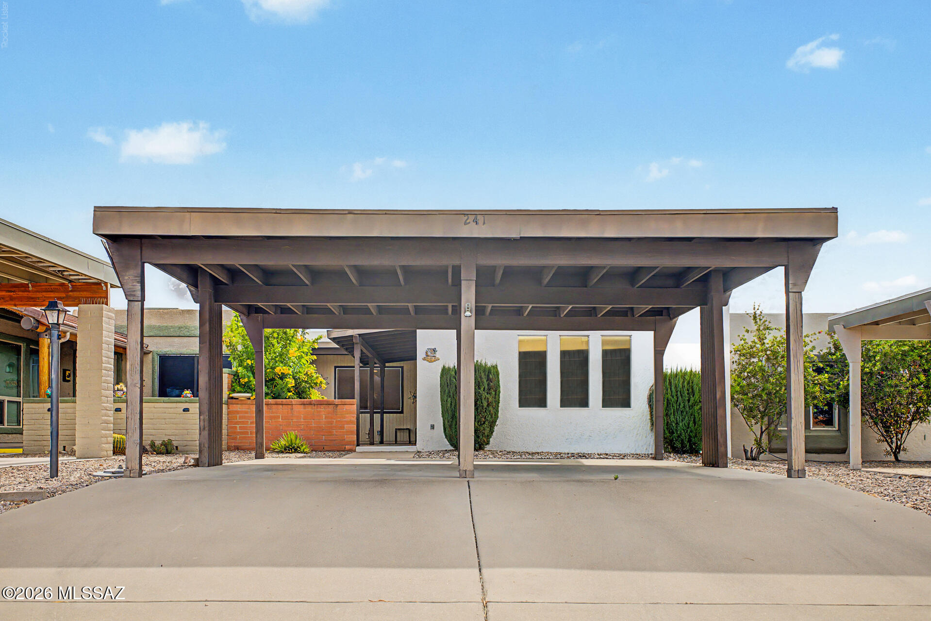 Seize the chance to own this fully furnished 2-bedroom, 2-bath unit in the adult Community of Green Valley Townhomes! You're greeted by a detached carport and a front patio that sets an inviting atmosphere. Discover a serene living room with a soothing palette and plush carpeting for added comfort. The well-appointed kitchen includes ample wood cabinetry and essential built-in appliances for a seamless cooking experience. You'll appreciate the split bedroom plan, offering double built-in closets with mirrored doors that enhance the sense of space and a private bathroom for convenience. Unwind in the enclosed Arizona room or on the back patio, perfect for enjoying a good book or a refreshing drink. The Community boasts shuffleboard courts, a recreation center, and a refreshing pool and spa. Don't miss out on this one!