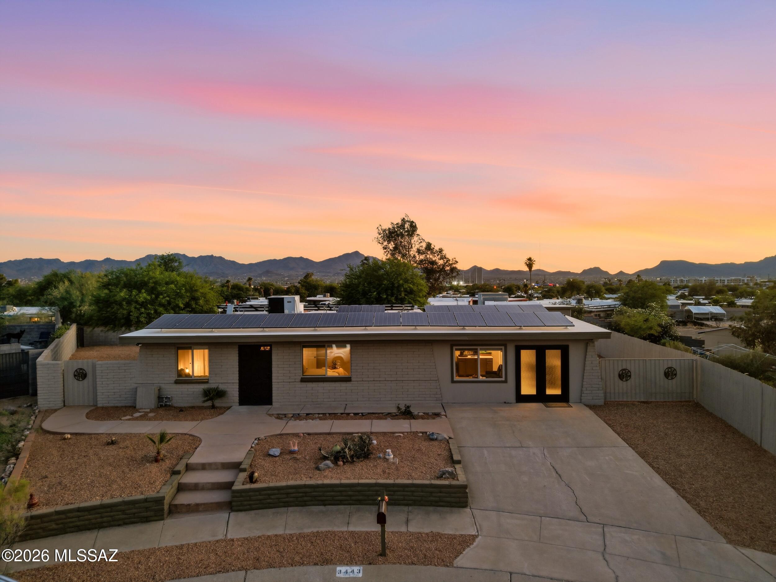Welcome to the Multi-Gen House in Horizon Hills! Enjoy this newly renovated 3 bedroom 2 bath home with a 1 bedroom, 1 bath guest wing, and a 175 separate ADU on a large cul-de-sac lot in Horizon Hills! New exterior and interior paint, tile floors, carpet, remodeled kitchen and bathrooms, stainless steel appliances, quartz counters, hardware, lights and fans, AC unit in ADU, some doors and windows, sewer cleanouts, and more! For those who work from home, the ADU is a perfect home office. For those wanting to house hack, the guest wing is a great short or long-term rental. There's a double gate and a place to pull in an RV, trailer and toys, and mountain views all the way around. Oh! Also there is paid off solar. Now that's value! Come. See. Stay!