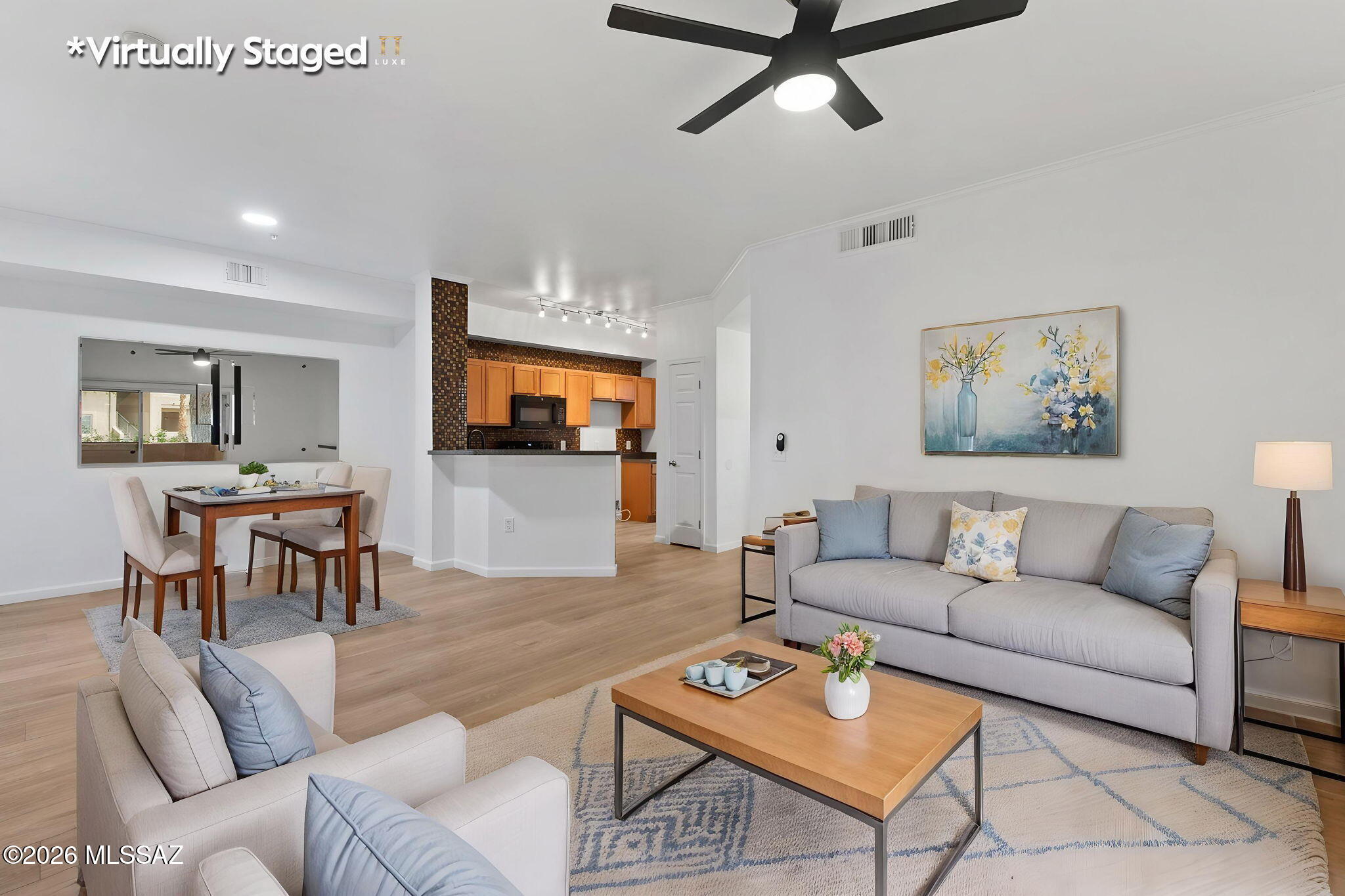 Owner/Agent - Welcome to this upgraded 2-bedroom, 2-bath condo in the gated Sonterra at Williams Centre! This move-in ready unit features luxury plank flooring throughout, new appliances, LED lighting, and updated ceiling fans. The spacious kitchen offers ample cabinetry and counter space, perfect for everyday living or entertaining. Enjoy the convenience of an in-unit laundry set and a well-designed layout with comfortable living spaces. Located in a prime central location with access to community amenities, shopping, and dining--this is low-maintenance living at its best!