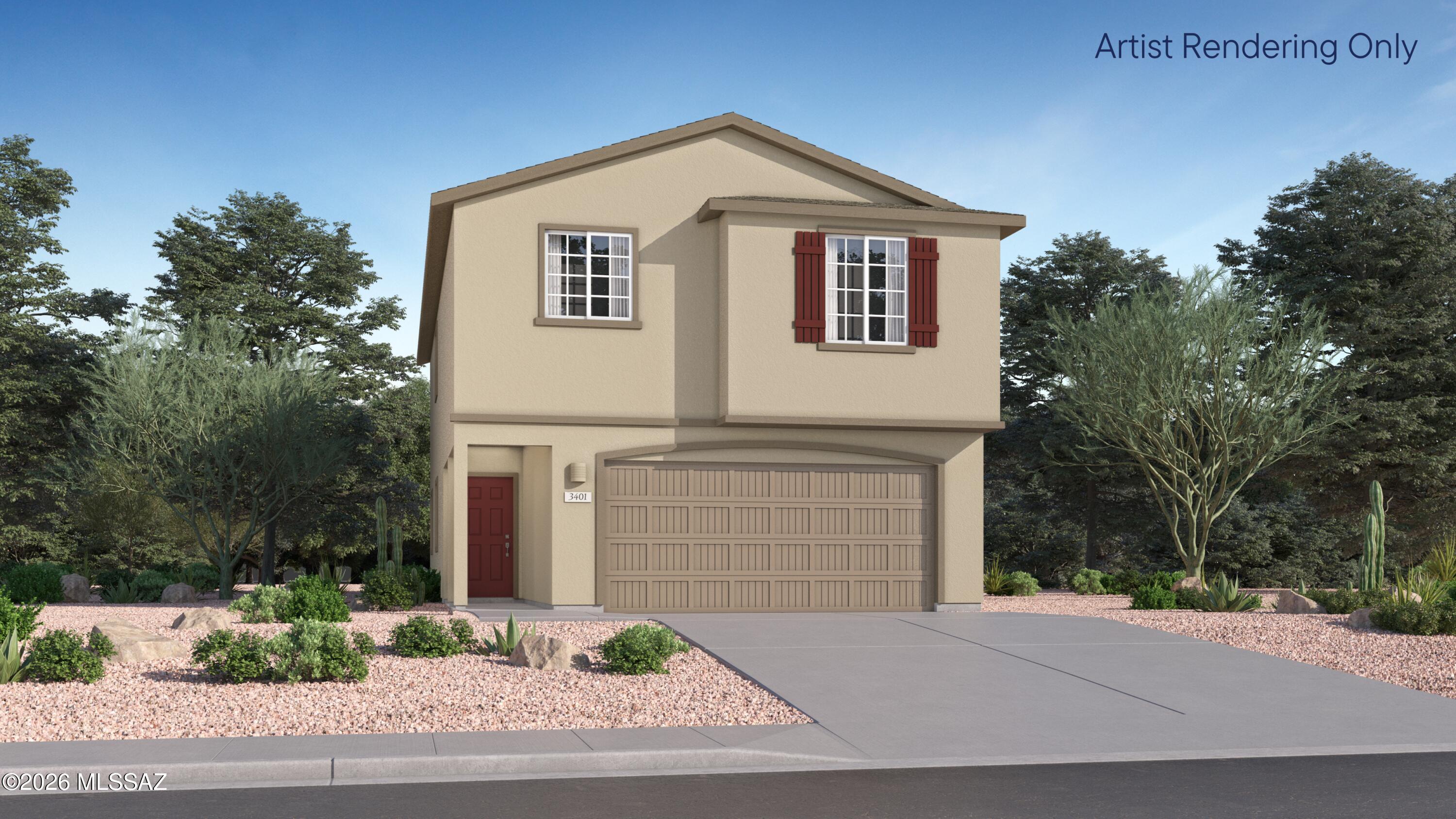 The first floor of this new two-story home features an inviting open plan shared between a modern kitchen, elegant dining room and comfortable Great Room, with a covered patio at the back of the home for seamless indoor-outdoor living. On the second level, a versatile loft offers additional space for entertainment and recreation. Three bedroom suites boast a private location steps from a full bathroom on the upper level, while a luxurious owner's suite is the ultimate retreat with a full bathroom and walk-in closet. Our homes come with Quartz Countertops, Frigidaire Stainless Steel Appliances, Rinnai Tankless Water Heaters, Post-Tension Foundation, Taexx built-in pest control system, Radiant barrier roof decking, 2'' Faux Wood Blinds and more!