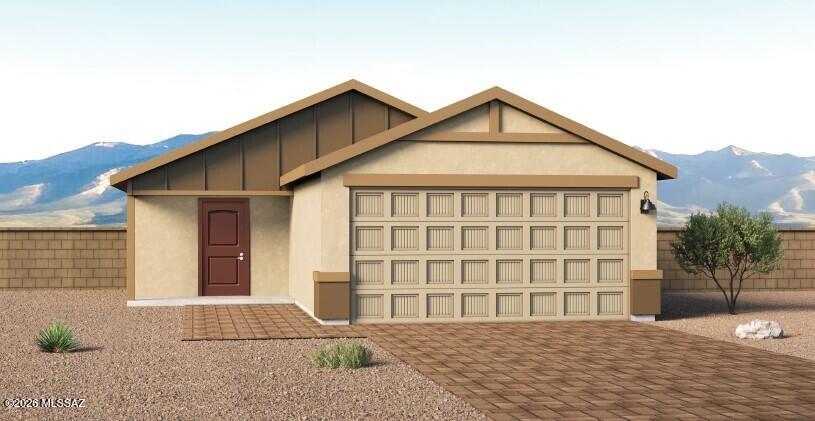 Welcome to The Ember at Sorrel Ridge Estates by D.R. Horton in Southwest Tucson, AZ. This thoughtfully designed 1,573 sq. ft. single-story home blends style, comfort, and functionality--ideal for first-time buyers or those seeking room to grow. The open-concept layout connects the great room, dining area, and kitchen for effortless entertaining. Enjoy four bedrooms, including a spacious primary suite with walk-in closet and en-suite bath. A central laundry room, smart home features, and ample storage add convenience. Step outside to a backyard with mountain views and stunning sunsets. Sorrel Ridge Estates offers walking trails, a playground, dog park, and easy access to major employers and Tucson International Airport.