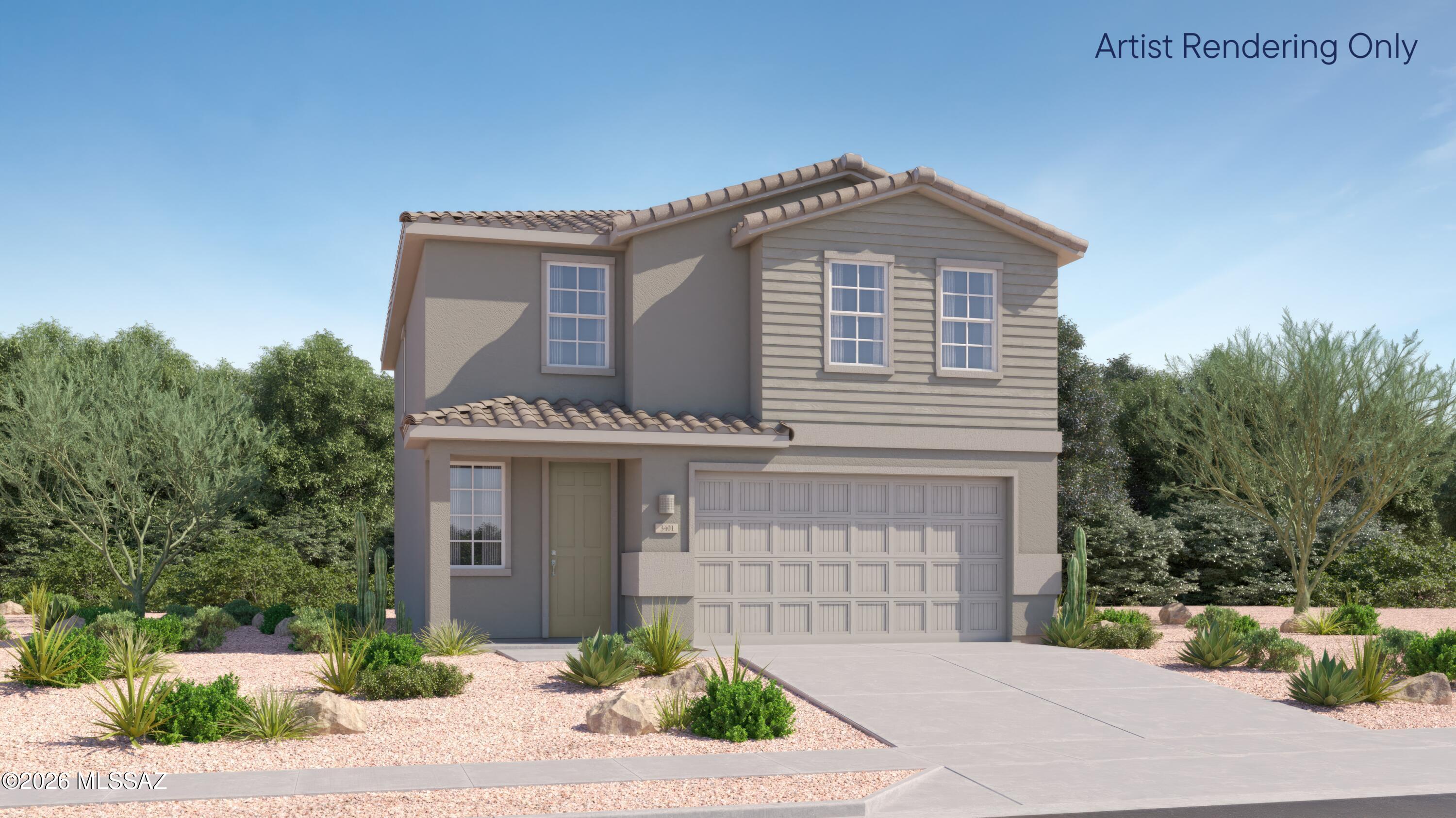 This new two-story home features a spacious and modern design. An open-concept floorplan on the first level combines the kitchen, dining room and family room for seamless entertaining and multitasking, and a nearby patio provides convenient indoor-outdoor transitions. A versatile loft is located on the second floor near three secondary bedrooms and the luxurious owner's suite, offering direct access to a full-sized bathroom. Our homes come with Quartz Countertops,  the Rinnai Tankless Water Heaters, Smart Thermostats, Post-Tension Foundation, Radiant barrier roof decking, 2'' Faux Wood Blinds and more! As an added bonus, this home comes complete with a washer and dryer! Don't miss this great opportunity to own a beautiful move-in ready home!