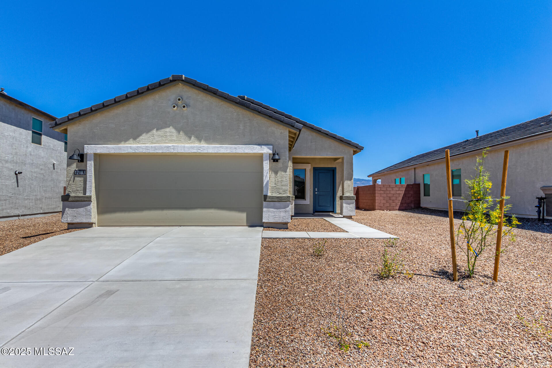 Welcome to your ideal retreat in the heart of Tucson's newest community! This stunning single-story home offers 1331 sq ft of luxurious living space, featuring a spacious open concept floor plan that's perfect for modern living. With 3 beds and 2 baths, this home provides ample space for relaxation and entertaining. Enjoy the tranquility of a common area behind and a corner lot. Plus, rest assured knowing this home is ENERGY STAR Certified with a tankless water heater, ensuring energy efficiency and endless hot water. The inc smart home pkg adds convenience and connectivity to your daily life. With close access to I-10, the airport, and downtown Tucson, this home offers the perfect blend of comfort and convenience.