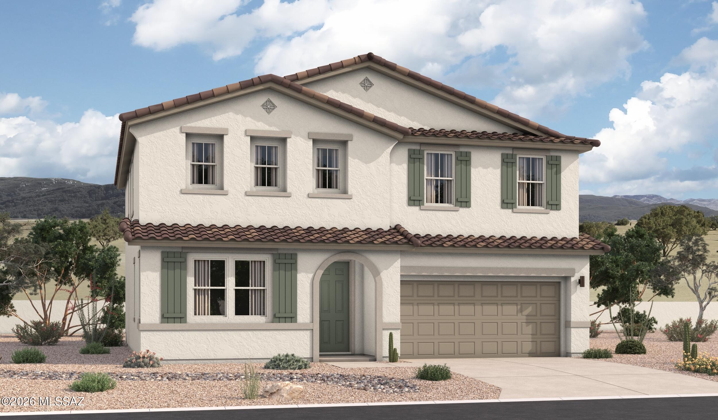 Boasting two stories of thoughtfully designed living space, there's a lot to love about the dynamic Tourmaline plan. The main floor showcases an open layout 
featuring a generous great room, a dining area and an inviting kitchen with a center island. This home is built with  an extra bedroom and full bath that rounds out the first level. Upstairs, you'll find an airy loft, a convenient laundry, a shared bath, two secondary bedrooms and a stunning primary suite offering an oversized walk-in closet and a private bath with double sinks. Three-car garage!