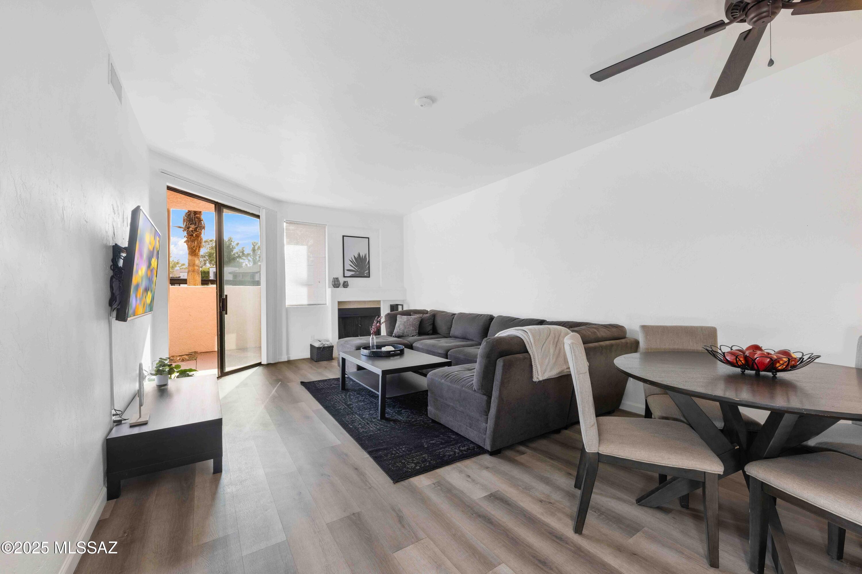Fantastic opportunity to own a beautifully updated ground-level condo in the exclusive, gated community of Dakotah Hills. This inviting residence showcases a seamless blend of comfort and modern design, highlighted by an open-concept layout ideal for both relaxation and entertaining. The kitchen is a true standout, featuring shaker-style cabinets, gleaming granite countertops, a convenient breakfast bar, and a cozy dining nook. All-new stainless steel appliances complement the space, while recent upgrades include a new water heater, a stylish primary vanity, and beautifully tile primary shower ensuring a turnkey experience. Step outside to your private, pet-friendly backyard, complete with low-maintenance turf, or unwind on the patio with stunning mountain views as your backdrop
Living in Dakotah Hills means enjoying premier amenities such as a sparkling heated community pool, multiple hot tubs, scenic walking paths, and inviting grilling areas. To top it off, the condo comes fully furnished, offering a truly move-in-ready experience.
Embrace the Tucson lifestyle with easy access to top-rated dining, shopping, and outdoor adventures all just minutes away. This is more than a home; it's your gateway to the best of the Catalina Foothills.