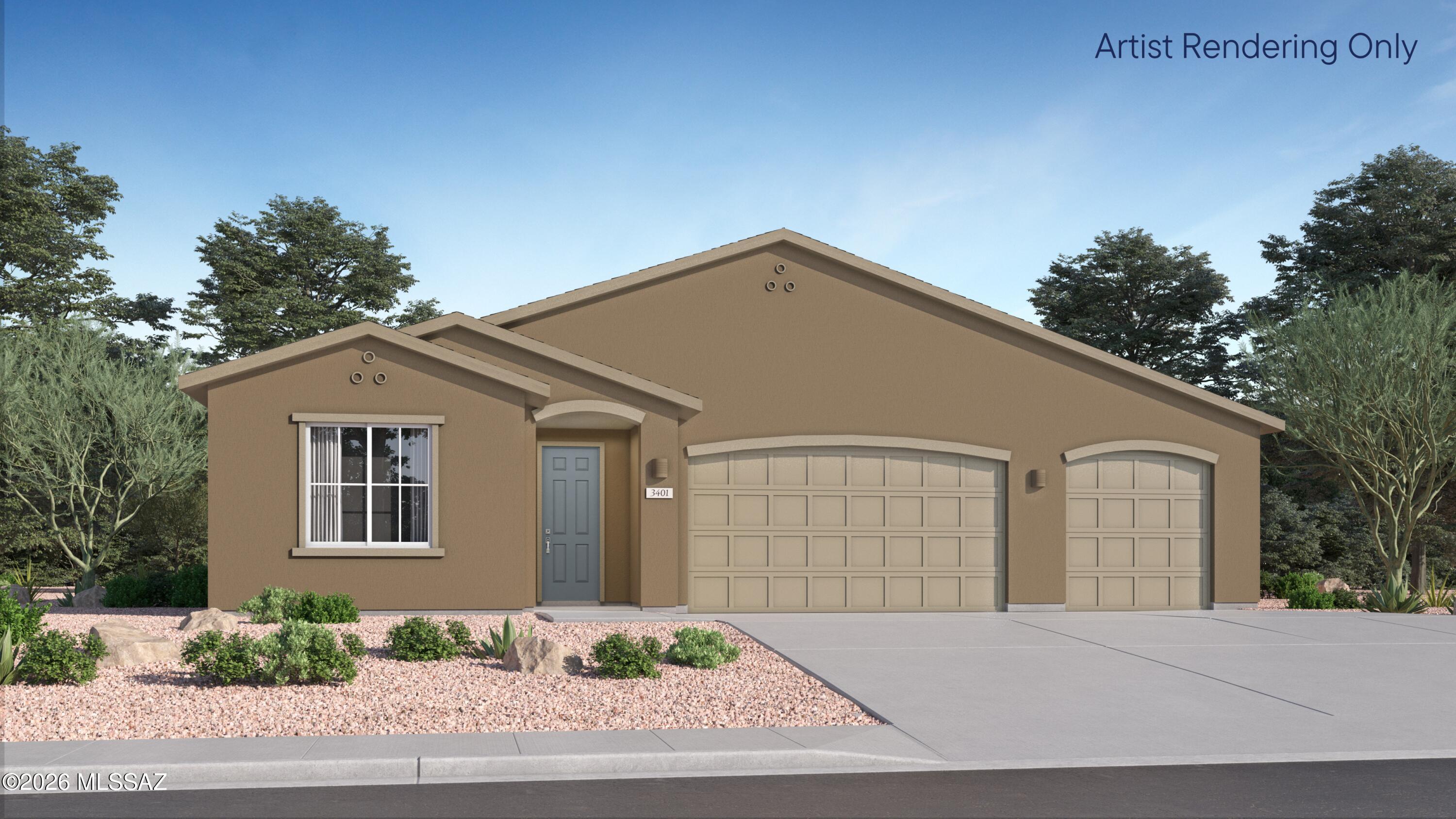 This new single-story Next Gen® home features a private suite with a separate entrance, living area, kitchenette, bedroom, bathroom and laundry, ideal for multigenerational households. In the main home, two additional bedrooms and a full-sized bathroom are located upon entry, leading to a spacious open-concept floorplan shared between a modern kitchen, inviting dining area and a comfortable living room. A luxurious owner's suite completes the home and provides a private retreat with a full bathroom and a walk-in closet. Also included - GE® stainless steel appliances, Rinnai Tankless Water Heater, Granite Countertops, Taexx® built-in pest control system, 2'' faux wood blinds, LED lighting and so much more!