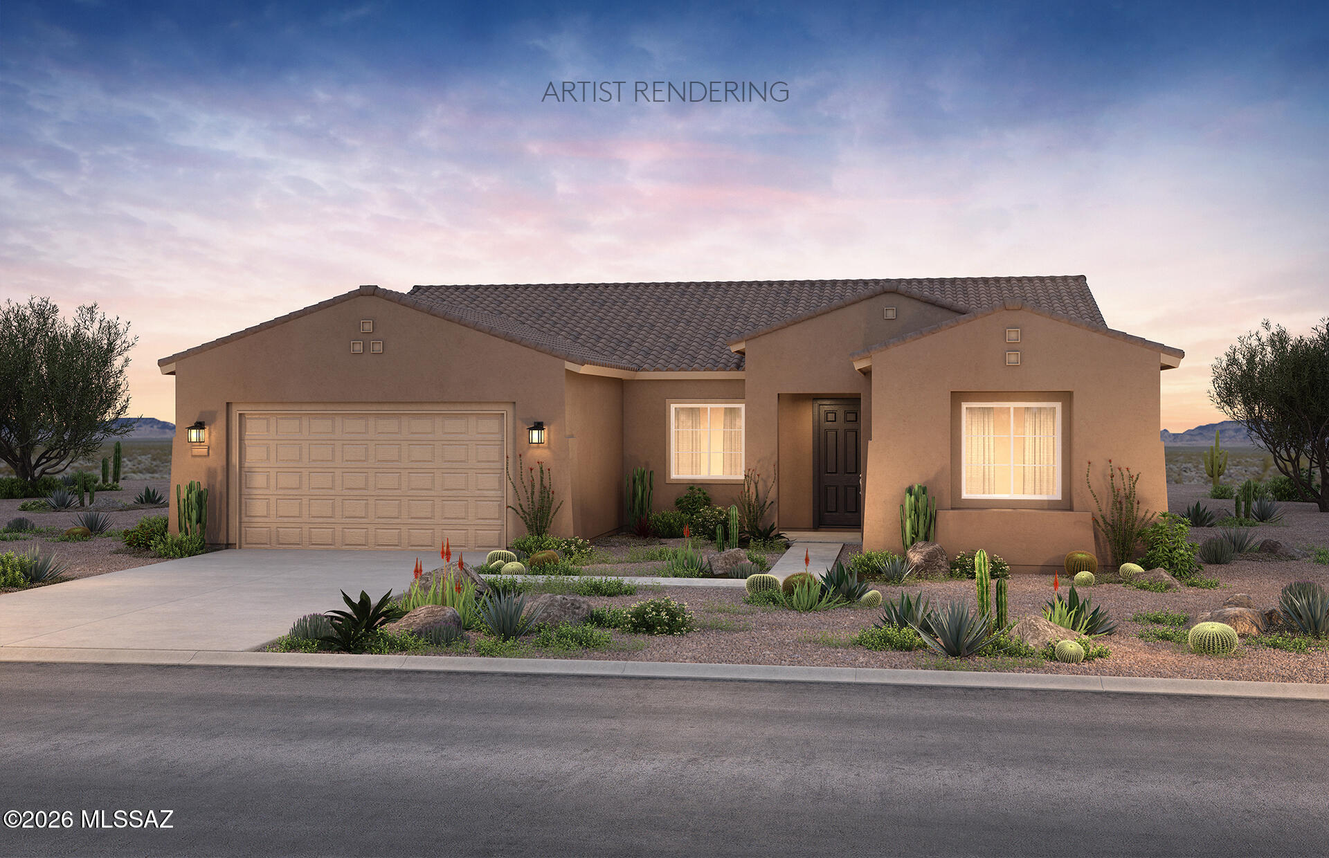 Completion November 2026. This Serenity open floor plan offers 3 bedrooms, a den, and 2 baths, thoughtfully designed for modern living. Features include 10-foot ceilings, a walk-in pantry, tankless water heater, soft-water plumbing loop, and a laundry room pre-plumbed for a sink. Gas stub-outs are conveniently located in the kitchen, laundry room, and backyard.
The kitchen is beautifully appointed with upgraded cabinetry, White Sand quartz countertops, and a chef-inspired layout featuring a stainless-steel cooktop, hood, and wall microwave/oven combination. Additional highlights include pre-wiring for ceiling fans and pendant lighting, whole-house blinds, and thoughtfully selected designer finishes throughout.

Community clubhouse now open.