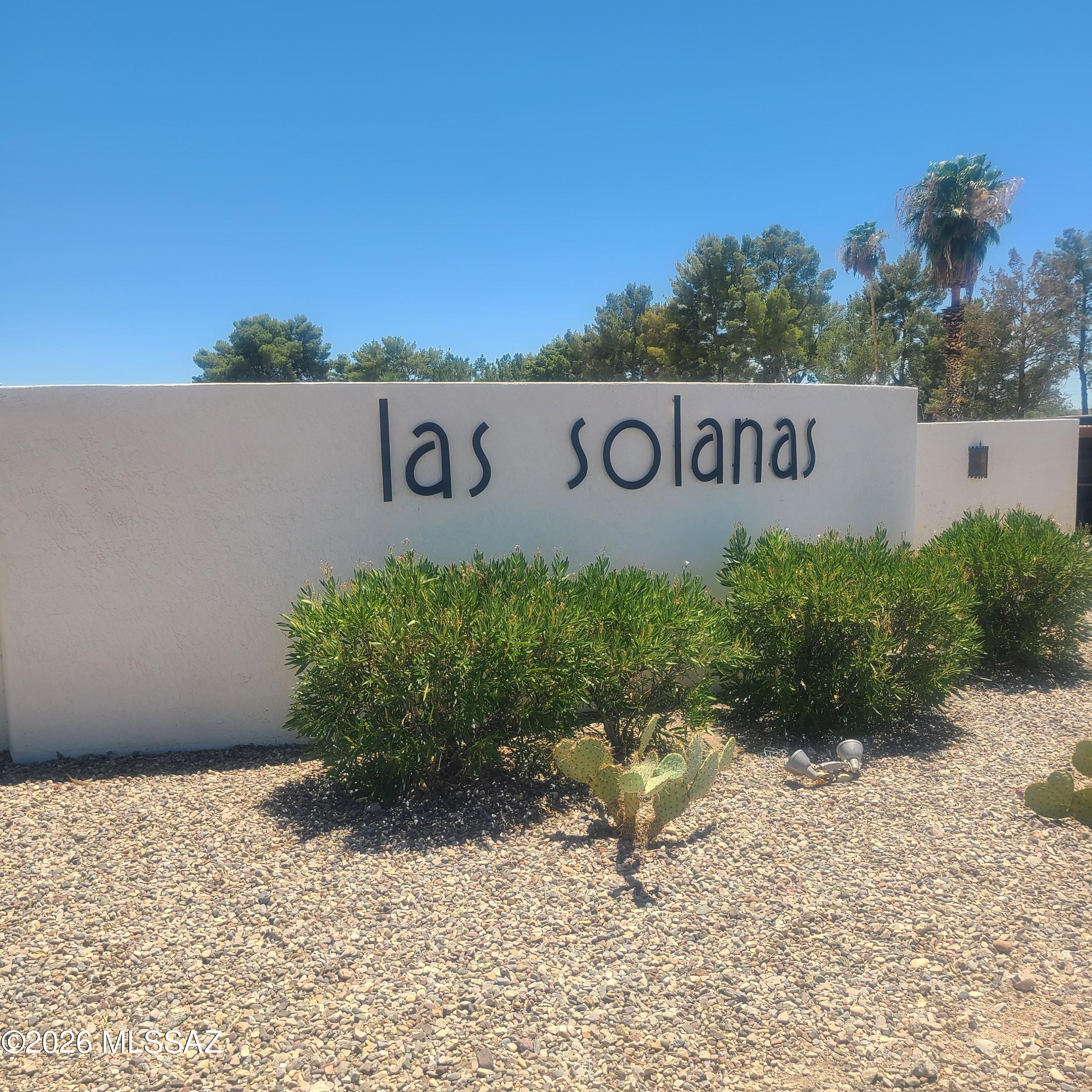 Spacious 2 bedroom, 2 bath floor plan in beautiful Las Solanas with private patio.  Community pool, your front yard landscaping is maintained by HOA, Very close to shopping.  This property is a fixer-upper and provides a blank slate you can personalize as you go.