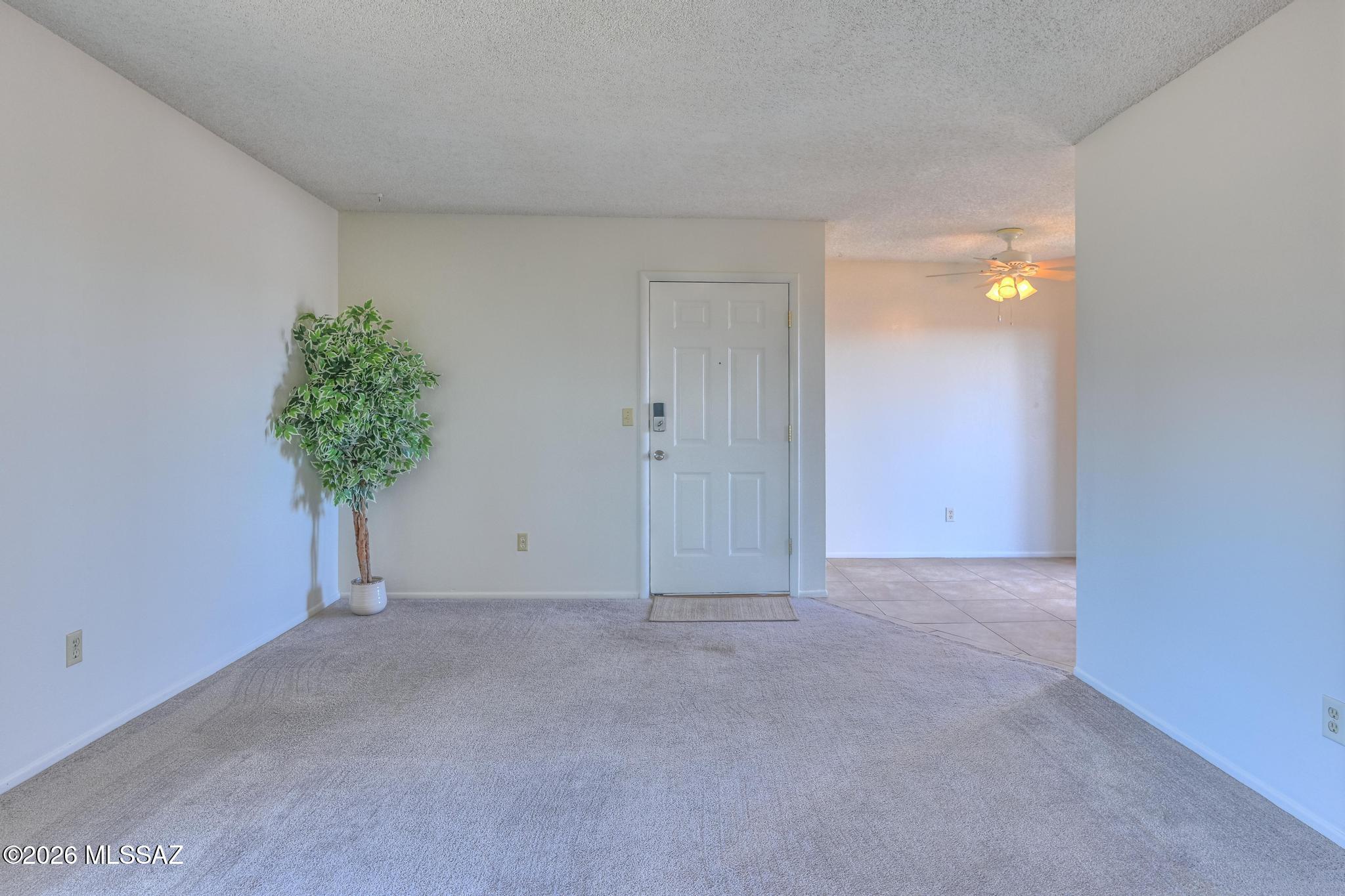 Charming and thoughtfully updated 2 Bedroom/1 Bath upstairs townhouse/condo offering comfortable, low-maintenance living in a central Sierra Vista location! This approx. 800 SF unit features a spacious living room, dedicated dining area, and a bright kitchen with newer refrigerator and a gas stove. Recent improvements include a beautifully remodeled bath (2023), new Gas Pac/HVAC (2024), and roof recoating (2026). Carpet was professionally cleaned and stretched in 2026 for a fresh feel and looks fantastic. Washer/dryer combo included. Enjoy your own private balcony plus a downstairs storage closet. For your enjoyment, it's simply walking distance to the community pool and just minutes to Ft. Huachuca, shopping, dining, and more!