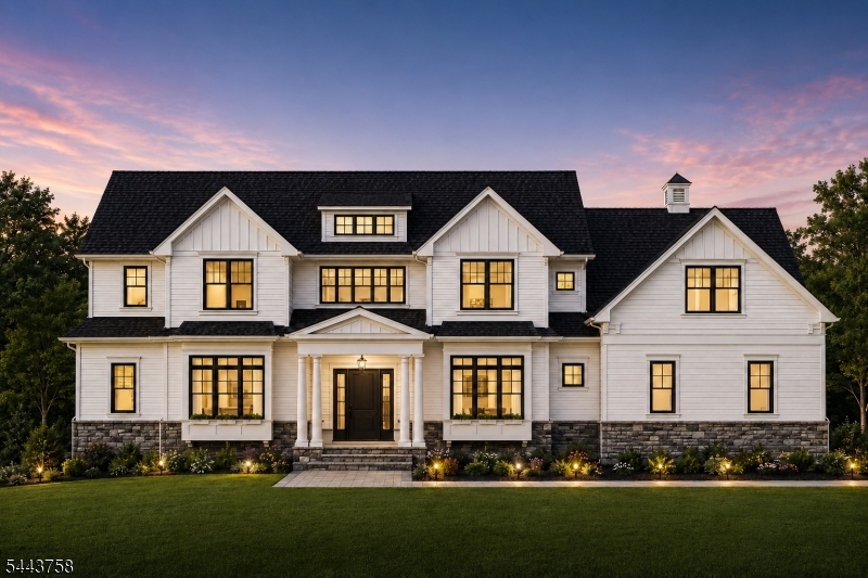 Exceptional new construction in Livingston's sought-after Burnet Hill section! This stunning 5-bedroom, 5.1-bath home offers approximately 4,100 SF of beautifully designed living space on a generous 125' x 200' lot. A grand foyer with herringbone hardwood floors welcomes you into elegant formal living and dining rooms. The gourmet kitchen features premium Bertazzoni stainless steel appliances, a large center island, wet bar with wine refrigerator, and opens seamlessly to the breakfast area and family room with sliders to a covered patio. A first-floor guest suite or office with full bath, powder room, mudroom with custom built-ins, and attached 3-car garage complete the main level. Upstairs, the luxurious primary suite offers a spa-like bath with soaking tub, oversized shower, and double vanity, along with three additional ensuite bedrooms and laundry hookups. The finished lower level includes a recreation room, office, full bath, and ample storage. Additional features include hardwood floors, gas fireplace, 3-zone heat and central air, 75-gallon hot water heater, in-ground sprinklers, and covered front porch with cathedral ceiling. Conveniently located near NYC transportation, shopping, dining, recreation, houses of worship, and Livingston's top-rated schools. UNDER CONSTRUCTION ? NO TOURS AT THIS TIME.