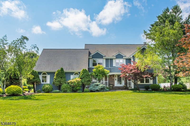 Beautiful spacious Colonial on a picturesque level lot with plenty of privacy. Main level features formal living room & dining room, updated kitchen open to family room with fireplace & sliders to deck. Additional bedroom/office, powder room & laundry room off the kitchen. Upstairs you find a large primary suite with a walk-in closet & bath with a jetted tub & shower. Three additional large bedrooms and a full bath. The basement is ideal for storage, exercise or a playroom. Beautiful park-like flat backyard. House sits back from the road and offers a quiet setting. Close to Brundage park, Randolph Trails & County College of Morris. Low TAXES! Don't miss this amazing opportunity!