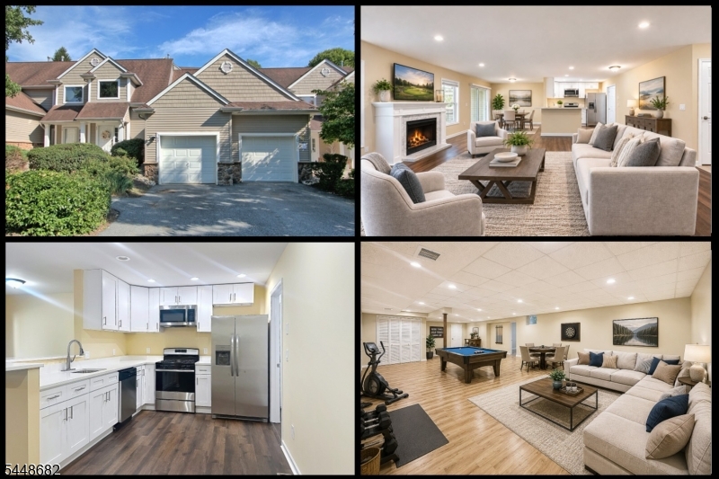 Rarely does a home offer the perfect combination of true one-level living and over 2,800 square feet of beautifully finished space including the basement. Completely move-in ready, this exceptional first-floor ranch condominium in the desirable Crystal Springs community has been tastefully updated and offers the space and flexibility today's buyers are looking for. The bright, open floor plan showcases a beautifully renovated kitchen with quartz countertops, white cabinetry, stainless steel appliances, breakfast bar, and seamless flow into the spacious living and dining areas featuring a gas fireplace and covered deck. The spacious primary suite offers a walk-in closet, spa-inspired bath with double vanity, soaking tub and separate shower, plus its own private covered deck. Two additional bedrooms(one with french doors), a full bath, laundry room, and attached garage complete the main level. The finished basement provides an incredible extension of the home with a massive recreation room, two additional finished flex rooms ideal for a home office, gym, media room or den, abundant storage, and rough plumbing for a future full bath.  Enjoy maintenance-free living with landscaping, snow removal, and community pool included, all just minutes from golf, skiing, wineries, restaurants, hiking, and everything the area has to offer. Up to 3 pets are permitted, only 1 can be a dog.