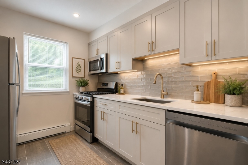 Welcome home to this beautifully renovated 800 sq. ft. 1 bedroom, 1 bath condominium offering modern style and turnkey convenience. Every detail has been thoughtfully updated, featuring a brand-new kitchen complete with quartz countertops, new cabinetry, and all-new stainless steel appliances. Gorgeous refinished hardwood floors flow throughout the entire unit, creating a warm and cohesive living space. The completely remodeled bathroom showcases a new vanity, updated fixtures, and a stunning new shower. Freshly painted throughout, this bright and inviting home is truly move-in ready. Whether you're a first time buyer, downsizer, or investor, this immaculate unit offers low maintenance living with all the benefits of brand new finishes. 1 assigned parking spot right outside the unit along with the option to rent a garage from the association. Simply unpack and enjoy!
