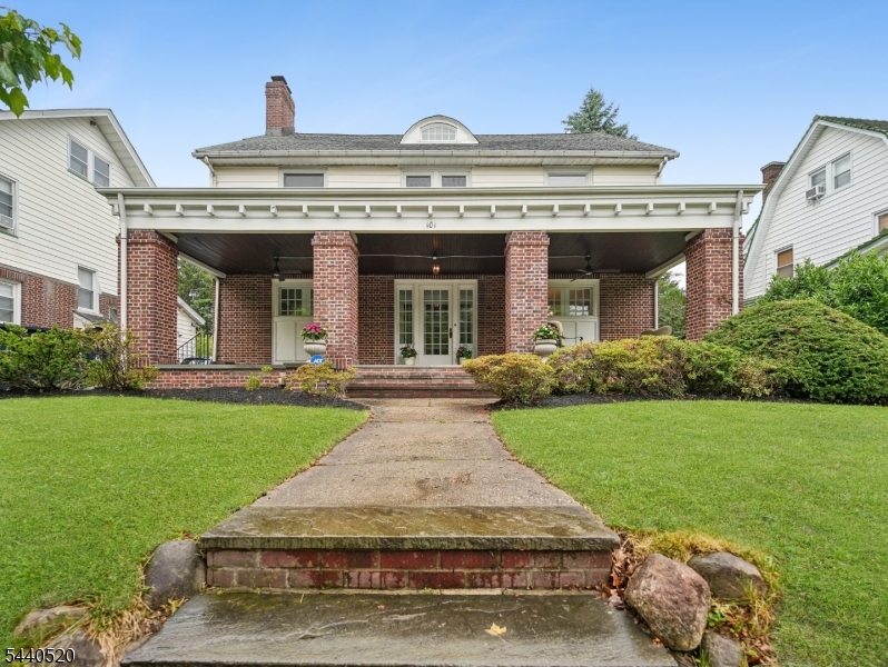 At the entry of the highly sought-after Tuxedo Park neighborhood of South Orange, this impressive 5-bed, 3.1-bath Colonial offers timeless character, exceptional space & an unbeatable location. A stately stone front porch welcomes you & provides the perfect spot to relax & enjoy the peaceful, tree-lined setting.Step inside to a stunning entry foyer highlighted by a beautiful staircase. The first floor features an ideal circular floor plan designed for both everyday living & entertaining. A gracious formal dining room flows into the spacious eat-in kitchen, while the oversized living room with gas fireplace opens to a sun-filled family room with oversized windows. High ceilings & wood floors are featured throughout.The second floor is anchored by a spectacular library/office on the main landing a truly special retreat. Four generously sized bedrooms occupy this level, including a spacious primary suite with walk-in closet & private en suite bath w/ radiant heat floors. An additional full bath & abundant closet space complete the floor. Accessible from either the main staircase or a private rear staircase, the third floor offers incredible flexibility with a large bedroom, full bath & kitchenette ideal for guests, extended living or creative space. The semi-finished basement provides recreation space, storage & a dedicated laundry area. Additional highlights include central air, a detached 2-car garage & easy access to downtown South Orange, shops, restaurants & NYC trains.