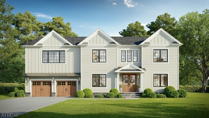 Introducing 9 Kice Road, a stunning 6-bedroom, 6.1-bath CUSTOM Colonial offering over three levels of impeccably finished living space. Designed for elevated everyday living and seamless entertaining, this home blends timeless architecture with bold, modern sophistication. A dramatic two-story entry showcases a custom white staircase with black rod balusters, 7" white oak hardwood floors, and detailed millwork throughout. Soaring 10 ft ceilings on the main level enhance the open-concept layout, anchored by a designer kitchen featuring ceiling-height Fabuwood shaker cabinetry, quartz countertops with elegant veining, an oversized center island, and Viking professional-grade appliances. The family room stuns with a custom-trim gas fireplace and sliding doors that open to the backyard. Upstairs offers 9 ft ceilings, a luxe primary suite with custom walk-in closet, spacious secondary bedrooms, and a beautifully appointed laundry room. The fully finished lower level adds exceptional versatility with a recreation area, bedroom with above-grade window, full bath, and abundant storage. Exterior highlights include Hardie plank siding with architectural accents, striking black-on-black windows, a mahogany front door, Belgian block curbing, paver walkway, and professional landscaping. Set on .36 acres in one of Florham Park's most desirable neighborhoods, this home delivers uncompromising design, craftsmanship, and comfort.