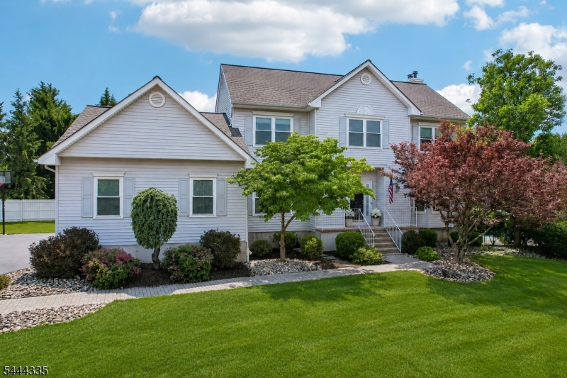 Welcome to this beautifully updated home in the highly sought-after Brentwood Hills community! Tucked away at the end of a quiet cul-de-sac, this exceptional property backs to HOA-owned open space that cannot be developed, offering lasting privacy and a peaceful setting. The backyard is an entertainer's dream, featuring a heated in-ground pool, wood-burning patio fireplace, gazebo, two storage sheds, and a Weber grill included with the home. Inside, the beautifully renovated kitchen (2018) showcases a classic, timeless design with granite countertops, a breakfast bar overlooking the family room, and new sliding glass doors (2018) leading to the backyard oasis. The finished basement adds approximately 1,000 sq. ft. of additional living space, providing endless possibilities for a recreation room, home office, gym, or media room. The primary bathroom was updated in 2019 with a new vanity and beautifully tiled shower, while the main bathroom was completely renovated in 2023. Additional updates include the roof (2012), HVAC (2015), pool heater (2015), all new windows (2020), pool filter (2021), refrigerator (2023), and washer and dryer (2023). An alarm system is also included for added peace of mind. Ideally located just 12 minutes from the Somerville Train Station and 25 minutes from the New Brunswick Train Station, this home offers convenient access for commuters while enjoying the privacy and charm of one of Hillsborough's most desirable neighborhoods.