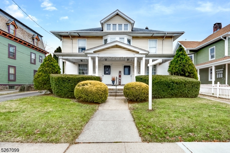 CASH buyers only, house sold strictly as-is.  Side by side 2 family in the heart of Hackettstown. Front porch and entry vestibules lead to original wood front doors, lots of detail and character in each unit, but modernized. Both units have 3 bedrooms plus office, wood floors, one side has 1/2 bath the other has full size pantry. Both have walk-up attic storage, potential for finished space.  Level lot, paved driveway, 2 car detached garage. Tenants on month-to-month leases.  Natural gas, public utilities, separate meters, separate basements, each with laundry set up.  Tenants pay heat/gas, electric, trash collection and water, LL pays sewer. One tenant takes care of yard maintenance for reduced rent.  Section 68 approved.