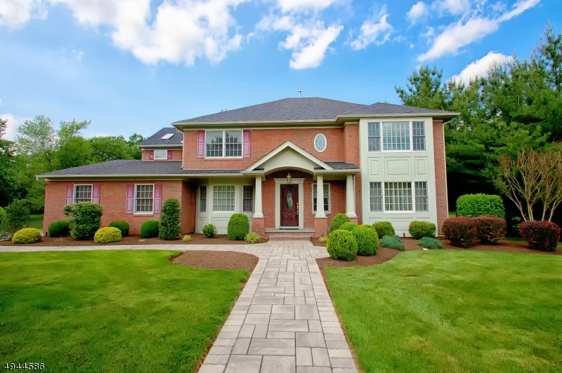 Well-maintained center hall Colonial w/custom detailing, hardwood floors & recessed lighting thru out. Formal LR leads to step down FR thru French doors & sliding doors got to the sunroom. EIK has dining area, cherry cabinets, granite, tile backsplash, S/S appl & wine fridge. Bay windows overlook lushly landscaped fenced yard, deck & pool. 1st floor in law suite including a full bath. En suite MB w/sitting room has WIC w/organizers, dbl sink vanity, stall shower, soaking tub, heated floor & skylight. Finished basement offers endless possibilities for recreation, home theatre, gym, studio for hobbyist. Top rated Montgomery School System. Belle Mead has rural feel while providing access to all amenities including driving distance to downtown Princeton, New Brunswick & Somerville & D&R Canal State Park.