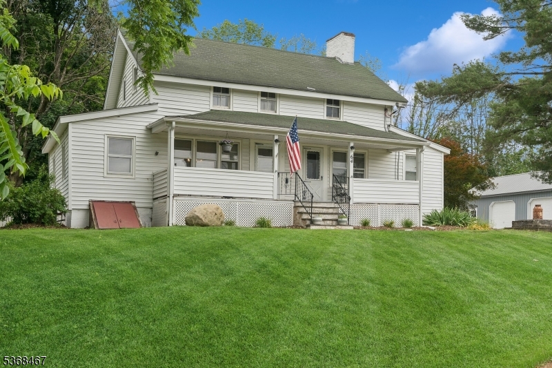 AMAZING FIVE ACRE PROPERTY, LOVED AND UPDATED COLONIAL, OVERSIZED, DETACHED GARAGE are waiting for you!!! You will be impressed by newer kitchen with white cabinets and stainless-steel appliances; modern bath with a shower; large living, family, and dining rooms.  House features three bedrooms. Space upstairs with high ceilings offers lots of possibilities for additional living space if you need it.  Updated electric, central air add value to this home.  Fireplaces are sold as is.  Beautiful, large property - come and decide how you are going to use it!!