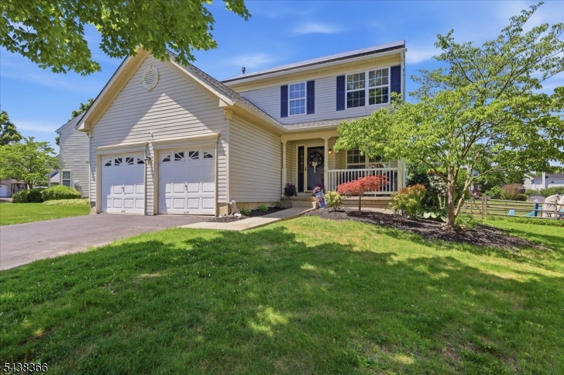Located on a cul-de-sac in the desirable Greenwich Chase community of Greenwich Township, this 3 bed, 2.5 bath home offers comfortable living in a sought-after location. A welcoming rocking chair front porch provides the perfect place to relax and enjoy the neighborhood, while the fenced backyard backs to community open space, creating an enjoyable outdoor setting and a more open feel beyond the property line. Inside, neutral colors throughout much of the home create a warm and inviting atmosphere, while engineered hardwood flooring extends throughout the first floor. The kitchen features stainless-steel appliances and a newer granite countertop. The finished basement provides additional living space for a rec rm, home office, playroom, workout area, or whatever best suits your needs and has additional unfinished storage space. The functional floor plan is designed for both everyday living and entertaining. A 3 yr old GAF roof, complete with a transferable warranty & new gutters is complemented by fully owned solar panels that have generated enough electricity to offset the current owner's annual usage. Together, these features offer energy efficiency, peace of mind, and long-term value. Combined with its appealing location, versatile living spaces, and thoughtful features, this home presents an excellent opportunity to enjoy all that Greenwich Township has to offer. Conveniently located near commuter Rts 22 and 78 as well as restaurants, shopping, parks, hospital and more.