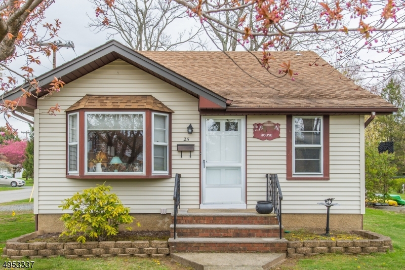Charming ranch/cape cod in Succasunna, seconds to Rt. 10, Horseshoe Lake, shopping & more.  Home features updated kitchen with refrigerator included, living room/dining room combo, full bath with tub/ shower, mud room/pantry and master and one additional bedroom complete the first floor.  Second floor includes unfinished walk-up attic area and 3rd bedroom. Unfinished basement, 2 outdoor storage sheds and patio complete the package.  Public water available in street.