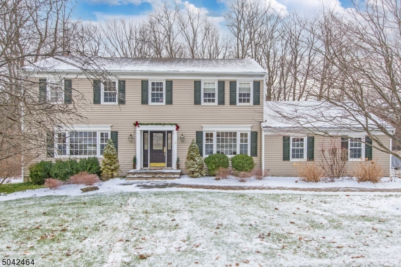Welcome home to this fantastic Parker acres center hall colonial with sidewalks, public water and sewer. Hardwood flooring on 1st and 2nd floors, kitchen with granite center island, 1st floor laundry, expanded family room with vaulted, wood burning fireplace & French doors to deck, which overlooks inground pool, farmer's field & complete wooded privacy. Awesome very large screened porch in rear, off deck.  Newer windows, updated kitchen & baths.  Primary bedroom offers full bath & large walk-in closet, in addition to 3 additional spacious bedrooms & updated main bath with ceramic tile tub shower.  Basement is easily finished & provides ample storage.  Easy commute through on Rt. 24 Chester or to Rt. 78, award winning West Morris High School District. Unpack & enjoy this expanded colonial & park-like property!
