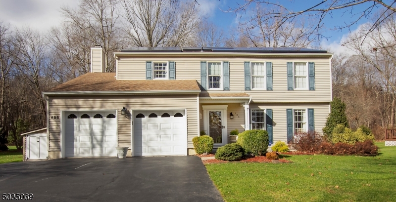 This meticulously maintained 4-bedroom 2.5 bath home sits on a quiet, tree lined street in a highly desirable section of town. The lower level with formal living and dining room are adjacent to the eat in kitchen, open to the family room with fireplace and sliders to a fully covered entertainment size patio with views of perfectly landscaped park like property & natural gas line! The high efficiency heating system, tankless instant water heater & solar panels make this home energy efficient! These are just some of the features of this truly must-see home!