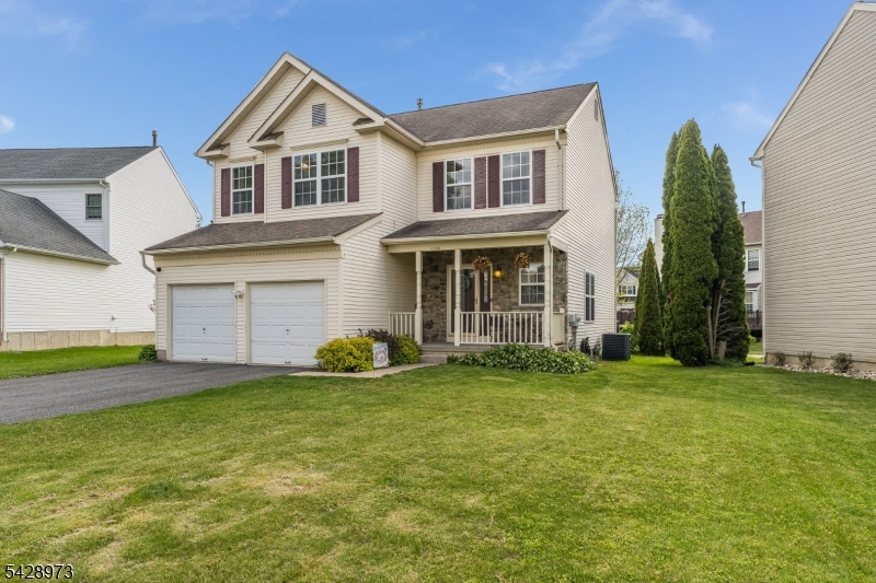 BACK ON MARKEET --What a great location!! This 4 BR, 2.2 bath Colonial set in sought after Greenwich Chase on a cul-de-sac street. This home is truly unique as it's the 4 Br Hardwick with upgraded optional floor plan offering a huge Open EIK, and Br's 3 & 4 with a Jack & Jill set up. Plus there is a vaulted Flex room off the kitchen, which could be the Formal DR or Office.  9' ceilings on main level. Family room with gas fireplace. LR w/coat closet & powder bath.  Upper level offers a spacious Vaulted Primary BR with walk-in closet, and full bath plus washer/dryer access.  Partially finished basement offers half bath, and finished office; plus open space for a gym or entertainment space.  Pull down stairs to attic with storage area. Public water, sewer, natural gas, and central air.  Lots of living space, 2740 sq. feet, per tax records.  All good size rooms.   Small $300 YEARLY HOA - common area amenities - Tennis Court, Jogging Path, and Playground.  Minutes to route 78, major shopping, Starbucks, Stewarts Hunt Park, and two area golf courses all within 5 minutes!