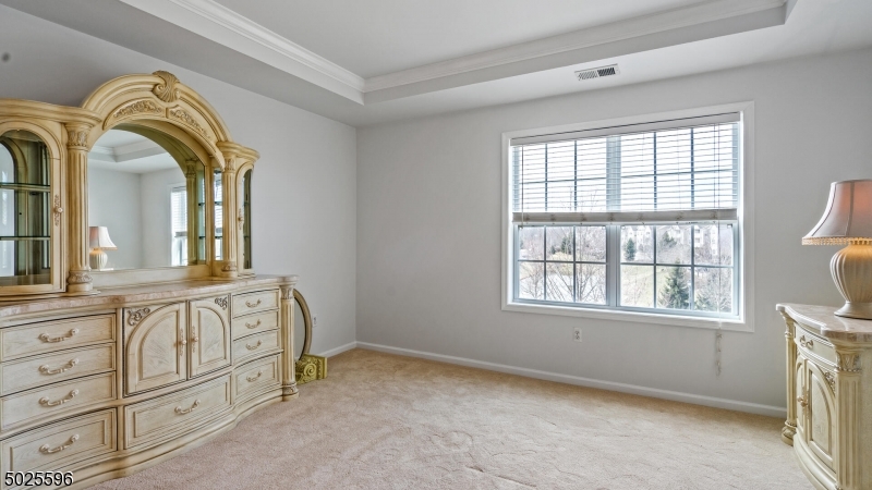 JUST PAINTED Benjamin Moore's "Decorator's White" in the Master Bedroom & a soft, neutral tone in the Kitchen, Library & 2nd bedroom.  Add a spectacular view of The Pond for an outstanding value! Look no further!  This condo offers more space, more rooms, more storage & a lower price than the other OVER 55's !!   In addition to an expanse of beautiful floors, rooms filled w/natural light, 9' ceilings, the charm of French Doors, decor columns & moldings, add  an UPGRADED Kitchen w/better cabinets, custom backsplash, separate dining area & dbl pantry plus large laundry room.  Create your personal space in the cozy DEN/Office! Lots of storage including dedicated closet in the hall.  25,000 s.f. Clubhouse with indoor & outdoor pools & gym & more. Close  to Malls, Parks, train/bus to NYC. JOIN US!