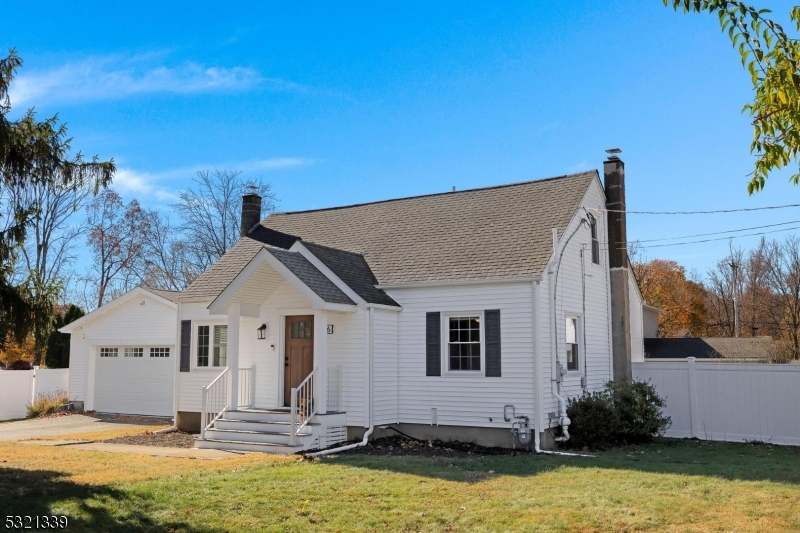 Completely updated, light and bright spacious cape with open floorplan in fantastic neighborhood is one of a kind! Steps away from Turkey Brook Park and conveniently located minutes to Rts. 46 and 80, this home offers all convenience and nothing to do but unpack and enjoy! Large level lot with white vinyl privacy fenced rear yard, paved driveway and covered front porch welcome you to 6 Sunset Drive! Step inside through the new front door and immediately be wowed by beautiful hardwood flooring, neutral decor, newer thermalpane windows, newer moldings, doors and more. To list some of the recent updates and upgrades: partial roof new, new seamless gutters, central air and mini-split HVAC systems, 2 updated baths, updated lighting, newer center island kitchen with quartz countertops and tile backsplash, dining area with skylight, stainless appliances including gas range, range hood and refrigerator.  Full, unfinished basement has limitless possibilities and has Bilco door access to backyard. Two car attached garage has possibilities for 4 cars, tandem style -with the high ceiling and high lift garage door, is is the perfect spot to fix cars, store things, or use as workshop. Natural gas, public water and sewer, Mt. Olive School System and so much more!