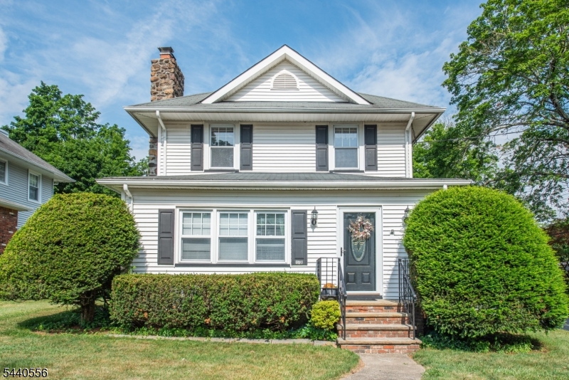 Lovely 3 bedroom, 1.1 bath colonial with beautiful wood trims and accents throughout the home.  The entry foyer opens to a large living room with a wood burning fireplace, built-in bookcases and large picture window. The first floor also features a spacious dining room great for entertaining, an eat-in kitchen with breakfast bar, powder room and den with access to the rear patio.  The second level has 3 bedrooms and a full bath. There is an unfinished basement, a new gas boiler in 2025, 2 car garage, and attic access in both the house and garage.  All of this is located on a quiet street walking distance to downtown Boonton with shops & restaurants, and, easy access to highways and public transportation. 1 year Home Warranty included!