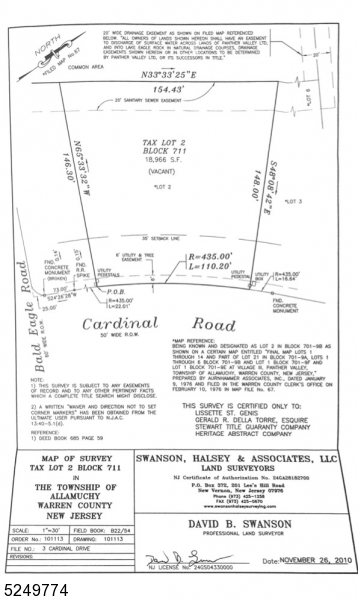 Extremely rare opportunity to own an  ideal  plot of land to build your amenity rich and hassle-free dream home in the serene Panther Valley Gated Community.  Nestled between two other  homes, this large .43-acre lot offers great amenities including 3 pools, tennis courts, 2 lakes, 18-hole Panther Valley Golf & Country Club (available by membership only), walking/biking paths, playgrounds, and year round landscaping and maintenance.  Minutes away from Rt 80, shops, restaurants, and top-rated schools.  Public Water, Public Sewer, and Natural Gas are available in the street. Just need permits to do so.