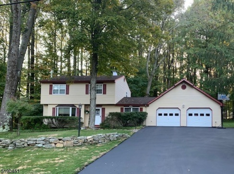 Fawnridge colonial with public sewer, public water and natural gas belongs to the Cucinella school district, is located in the center of a fantastic Long Valley subdivision and has updates!  What more could you want? Paver walkway leads you to the front of this low maintenance vinyl sided home with 2 car oversized garage.  Updated grey kitchen with stainless steel appliances, first floor laundry room living room with woodburning stove, 4 spacious bedrooms, pull down stairs to attic storage and finished basement are just some of the highlights. New water heater, hot tub, huge deck and massive storage shed, set on level property shaded by mature trees make the yard fantastic!  Part of West Morris Central High Schools district with IB program.