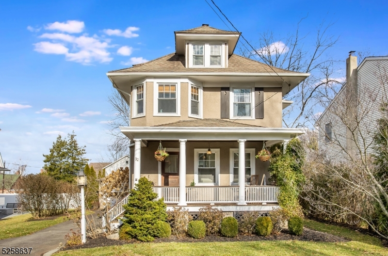 Charm abounds in this lovely "in town" Colonial.  So close to in town dining/shopping/entertainment, a few blocks to NY City Direct Train, schools, and all downtown Chatham has to offer,  yet nestled on a great quiet street.  The owners have preserved the charm of this home built in 1909 and have made many updates to bring it into the 21st century.  First enjoy the grand porch with columns and a trellis for Spring and Summertime flowers and vines.  The Living Room is sun filled with a stately wood burning fireplace and mantle.   There is also a beautiful stained glass window in the Living Room.  Walk through the French Doors into the formal dining room with a bay window.  The Kitchen has granite counters, a center island and is off the Dining Room which makes for easy entertaining.  The Primary Bedroom on the 2nd floor is light filled from the Bay Window and has a recently updated Primary Bath with custom tiled stall shower.  Enjoy the large walk in closet in the Primary Bedroom...your own private suite!  Two more Bedrooms also with hardwood floors and a full main bath finish off the 2nd floor.  Don't forget the office and extra storage room in the converted Attic on the 3rd floor.   The level yard is yours to enjoy as well as the 1 car detached garage and recently updated central air.  Unpack, move in and enjoy this well cared for home in the heart of Chatham Boro! Working fireplace sold in as is condition no known defects