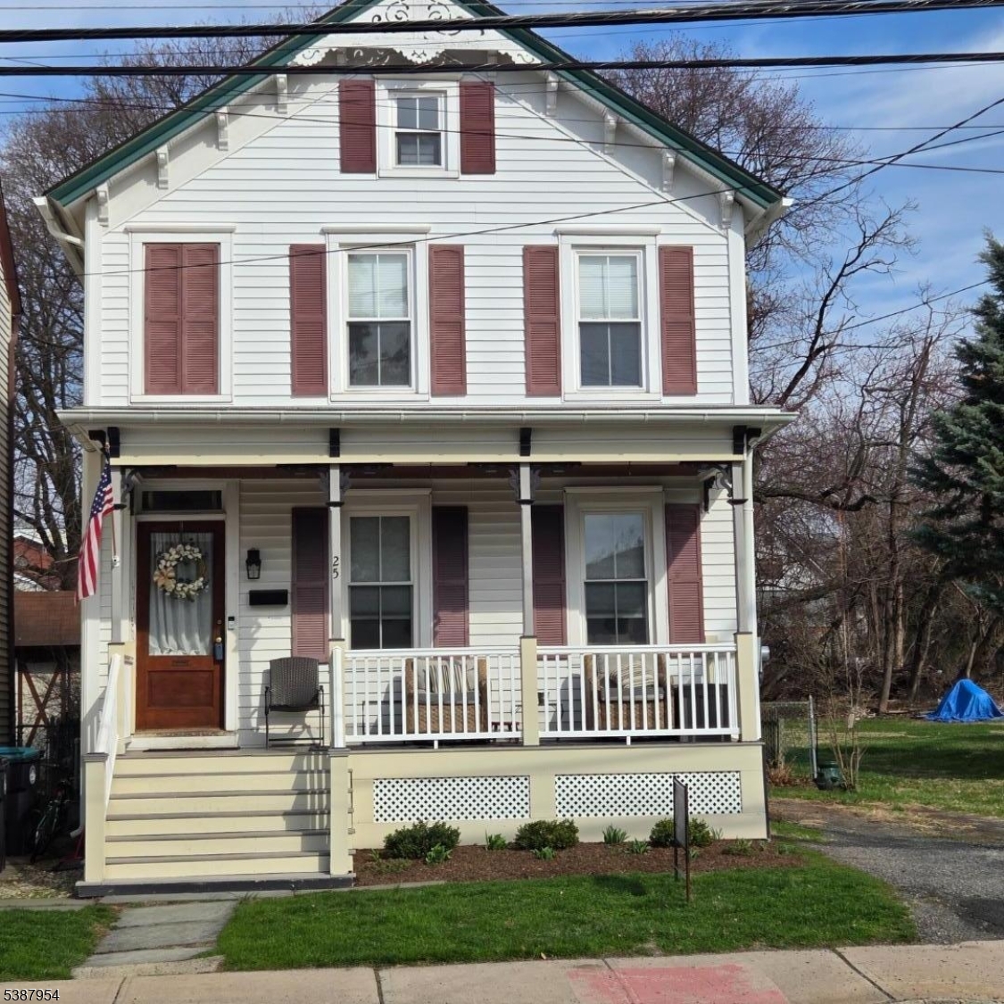 Center of town, Colonial with 2 bedrooms and extra room for office or playroom. Original hardwood floors, high windows for sunlight all day.  Full Bath on 2nd floor. Living room, dining room and kichen on 1st floor. Appliances all new in 2024. Walk up attic, great large room for storage and can stand up easy to finish. Driveway side of house for parking. Full Basement bilco doors and inside entrance/ Mud room/laundry room with back door to big backyard. Close to town and main street Flemington Boro and major roadways. Natural gas, public water and sewer. "25 Park Avenue is located within \the designated Historic District of Flemington Borough, as indicated on the official site plan dated September 9, 2024."