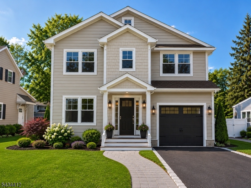 Welcome home! The architect & builder have added personal design touches throughout. Still under construction, this new home has it all including Superior foundation walls, a 10-YEAR BUILDER WARRANTY, 5 bedrooms (4 are en-suite), quality upgrades throughout, Hardie Plank siding & so much more! The 1st floor is highlighted by the open floor plan large family room (gas FP) flowing into the chef's kitchen (ss appliances, quartz countertops w/ 27 sq ft center island). Large sliding glass doors to patio & private yard for relaxation. The 1st floor offers a welcoming foyer, living room/home office with French doors, dining room, garage inside entrance, mudroom, powder room & more. The second floor will amaze you starting in the primary suite. Tray ceilings adorn the large BR illuminated with an abundance of natural light through the bay window, w/ a 50 sq. ft. WIC & spa bath w/ double vanity, soaking tub, & shower w/ seat. Three other BRs (2 ensuite) w/ spacious closets & laundry on 2nd floor. The finished basement w/ 9 ft ceilings has a large rec room, office/gym & ensuite bedroom. Outside you will have the opportunity to enjoy your private yard with paver patio or sit on your canopy covered entry porch. One block to bus to Port Authority and entrance to Community Pool, 0.25m to MS/HS campus and 0.3m to New Providence vibrant downtown small business/fine dining. ALL INTERIOR PICTURES REFLECT QUALITY CRAFTSMANSHIP FROM PREVIOUS BUILDER HOMES. EXTERIOR PHOTO DIGITALLY ENHANCED.