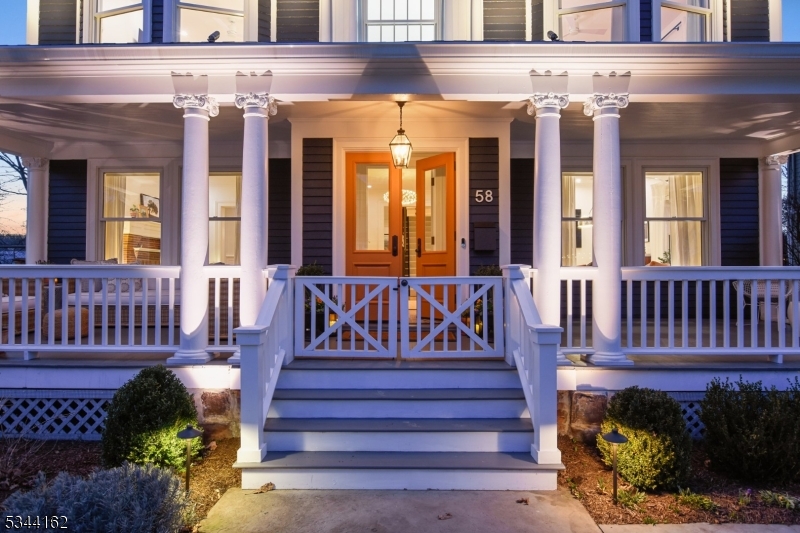EXQUISITE HOME, MASTERFULLY RE-IMAGINED, seamlessly blends timeless architecture with contemporary luxury on one of Montclair's coveted streets. Visionary 2022 renovation transformed every inch, preserving its historic soul while elevating it for modern living. Gracious front porch, luminous interior, impeccably restored woodwork & new windows that bathe every corner in natural light. Living room's gas fireplace offers a sophisticated focal point, while meticulously refurbished stained glass infuses the space with old-world artistry. Curved glass picture windows in the dining room flood the room with light.New eat-in kitchen is a masterpiece outfitted with Wolfe & SubZero, stunning cabinetry, striking center island. Large double doors feature views to the fenced-in private yard and lead out to the deck, perfect for entertaining or quiet respite. Impressive main staircase anchored upstairs by exquisite stained glass windows. 2nd floor includes Primary ensuite with large bespoke walk-in closet & new bath, 2 additional bedrooms & new hall bath. 3rd floor private retreat expansive family room with projection system, wet bar & drinks fridge plus additional bedroom & new full bath. Lower level rec room, gym & pristine full bath. Full house generator. Refer to floor plans & 3D tour. Just 2 blocks from Walnut Street train, this extraordinary home blends historic grandeur & modern sophistication, an unparalleled opportunity to live beautifully in Montclair. You have to see to believe!