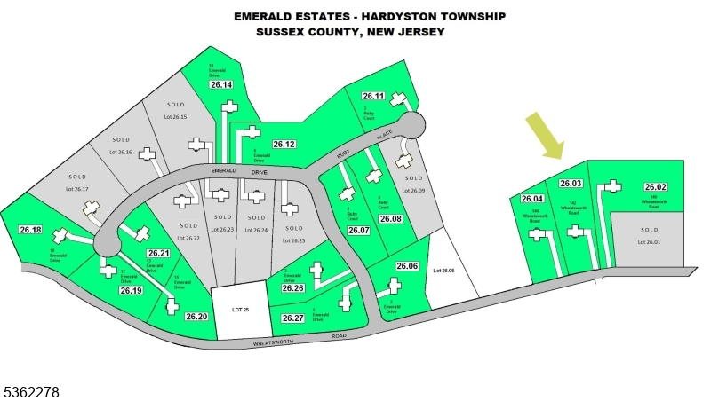 Great opportunity to own a homesite and build your dream home in Emerald Estates, a subdivision located across the street from the Hardyston Middle School and the Hardyston municipal complex which offers a walking path, ball fields and playground.  The property is serviced by natural gas, underground electric and septic plans which are approved.