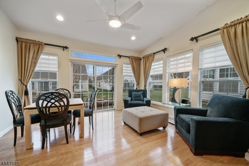 Extensively upgraded CLAREMONT w/LOFT & SUN ROOM on a cul de sac street within walking distance of Clubhouse!   Gleaming hardwood floors grace the entry, LR, DR, Great Rm  & Sun Room! The kitchen boasts a CENTER ISLAND, better cabinets, CTPs, double wall ovens & newer floor.  Serve your guests on the 15' x 25' paver patio with gas line for grill.  Or you can relax in the sun room with a wall of windows & lots of natural light.  And this house has tons of storage!  The Master BR with tray ceiling has BOTH a walk-in closet & custom wall to wall closet!  A large storage closet in the LOFT has has been finished  to provide more usable space.  Somerset Run is an Active, Inclusive Over 55 Community which the residents call, "Summer Camp for Grown-ups!".  Join our many clubs, events & activities!