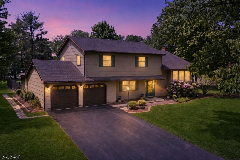 Located on a quiet cul-de-sac in Hillsborough's highly sought-after Woods Road School neighborhood, this beautifully maintained 4-bedroom, 2.5-bath split-level home is a rare find. A dramatic two-story foyer opens to a spacious living room with cathedral ceilings, hardwood floors, and oversized windows. The eat-in kitchen features cherry cabinetry, granite countertops, and a tile backsplash. The family room offers a gas fireplace and sliding doors to the patio, ideal for entertaining. The main level also includes a formal dining room, a sunroom with backyard access, first-floor laundry with pantry, and a powder room. Upstairs, hardwood floors run beneath the carpet throughout the hall and all four bedrooms. The primary suite boasts an ensuite bath, built-in shelving, and two closets. Three additional bedrooms are bright and spacious, each with ceiling fans and generous closet space. The fully fenced backyard + additional yard space is a private retreat complete with a pool and patio perfect for relaxing or hosting. Additional highlights include a two-car garage, Andersen windows and sliding doors, and six-panel wood doors throughout. Residents enjoy nearby walking and biking paths, with convenient access to Woods Road School, recreational trails, public transportation, major highways, and shopping. Comfort, quality, and convenience; this one checks every box!