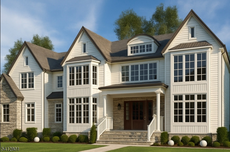 An exceptional opportunity for a luxury estate TO BE BUILT on a spectacular just under 1-acre park-like property in one of Scotch Plains' most coveted settings. Crafted by award-winning NJGCB, this extraordinary new construction residence is designed to offer approximately 6,000+ sq ft of refined living space featuring 7 bedrooms and 7.5 baths, blending timeless architecture with modern luxury. The main level is thoughtfully designed for elegant entertaining and comfortable everyday living, anchored by a stunning chef's kitchen with top-tier appliances, oversized center island, and butler's pantry. The kitchen flows seamlessly into a breathtaking two-story great room with gas fireplace and dramatic walls of windows overlooking the expansive property. A private home office and first-floor en-suite bedroom provide ideal flexibility for any style of living. Upstairs, the primary suite is designed as a true retreat, complete with a spa-inspired bath, expansive walk-in closet, fireplace, and private balcony overlooking the serene grounds. Four additional bedrooms are generously sized with beautifully appointed baths throughout. The walk-out lower level offers incredible lifestyle space with plans for a wet bar, home theater, gym, and recreation areas. Outside, the property presents the opportunity to create a resort-style backyard oasis with a pool, patio, and outdoor fireplace. A rare chance to collaborate with the builder and curate finishes to create a truly bespoke luxury home