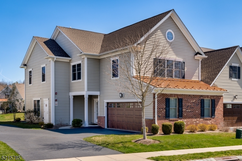 Stunning three bedroom, two and a half bath end unit available in James Place in Morris Township. Open floor plan in the lower level making it a great space for entertaining. The spacious kitchen has stainless steel appliances, a center island and quartz countertops. The living room and dining room have lots of natural light and gleaming hardwood floors. Sliding glass doors lead to the outdoor patio. The powder room and access to the attached two car garage complete the main level. Upstairs is the primary suite with two custom walk-in closets, professionally installed by California Closets. The en-suite bathroom has two vanities and a great stall shower. Two additional bedrooms one of which has a bonus space, another full bath and the laundry room are also located upstairs. Home offers a SimplySafe security system with several motion sensors, a glass break sensor, and entry sensors on all windows/doors. With the homes proximity to highways and all Morris Township and Morristown have to offer, you don't want to miss this home!